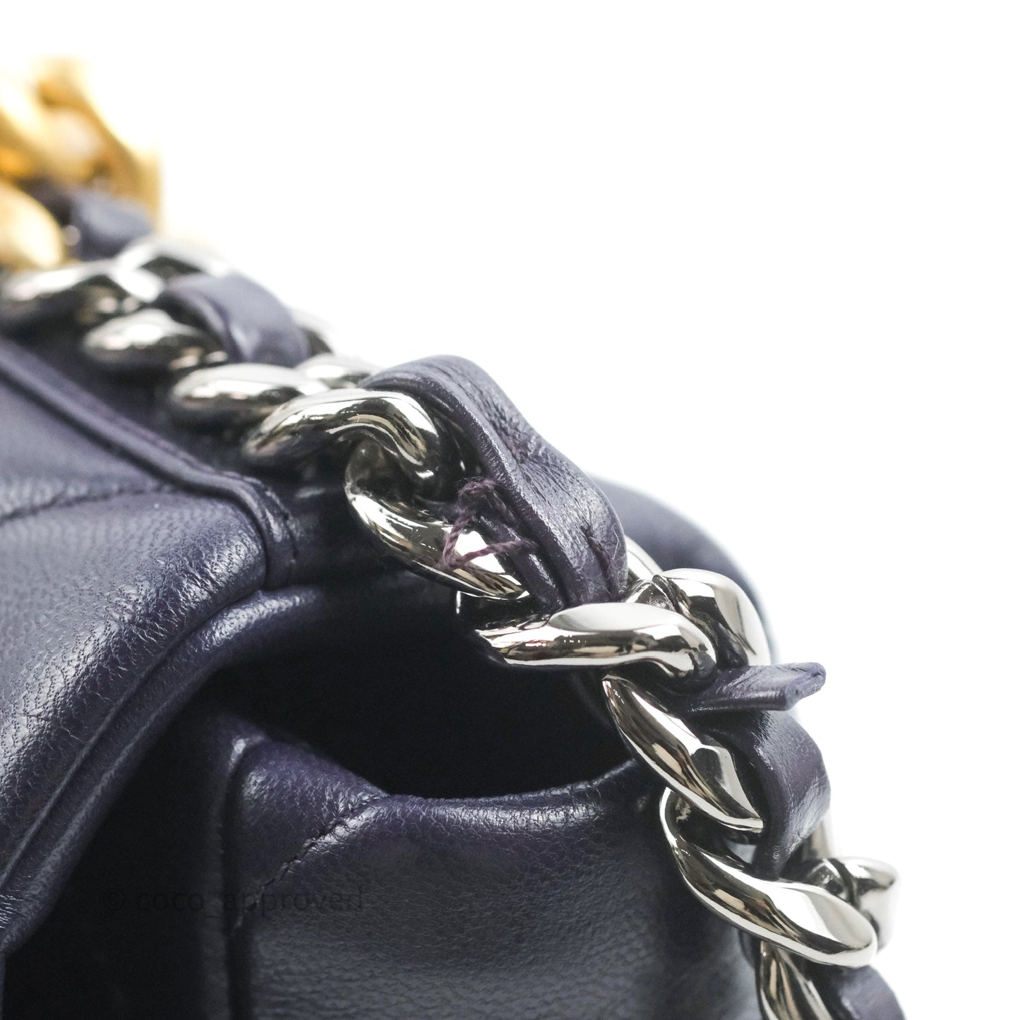 Chanel 19 Medium Dark Purple Mixed Hardware