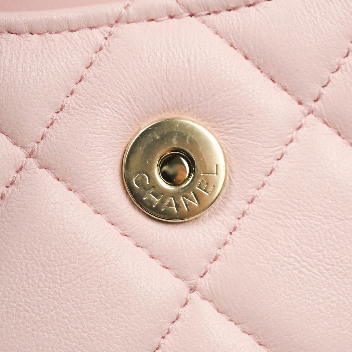 Chanel Mini Clutch With Chain Pink Lambskin Gold Hardware