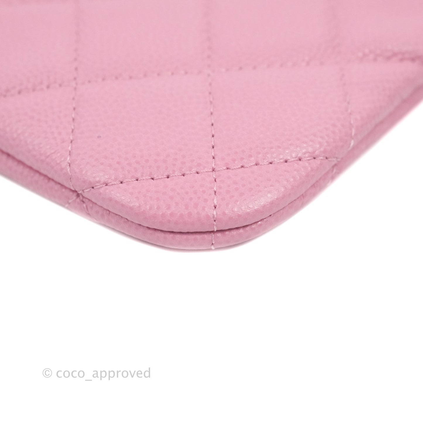 Chanel Quilted Mini O Case Light Pink Caviar Gold Hardware