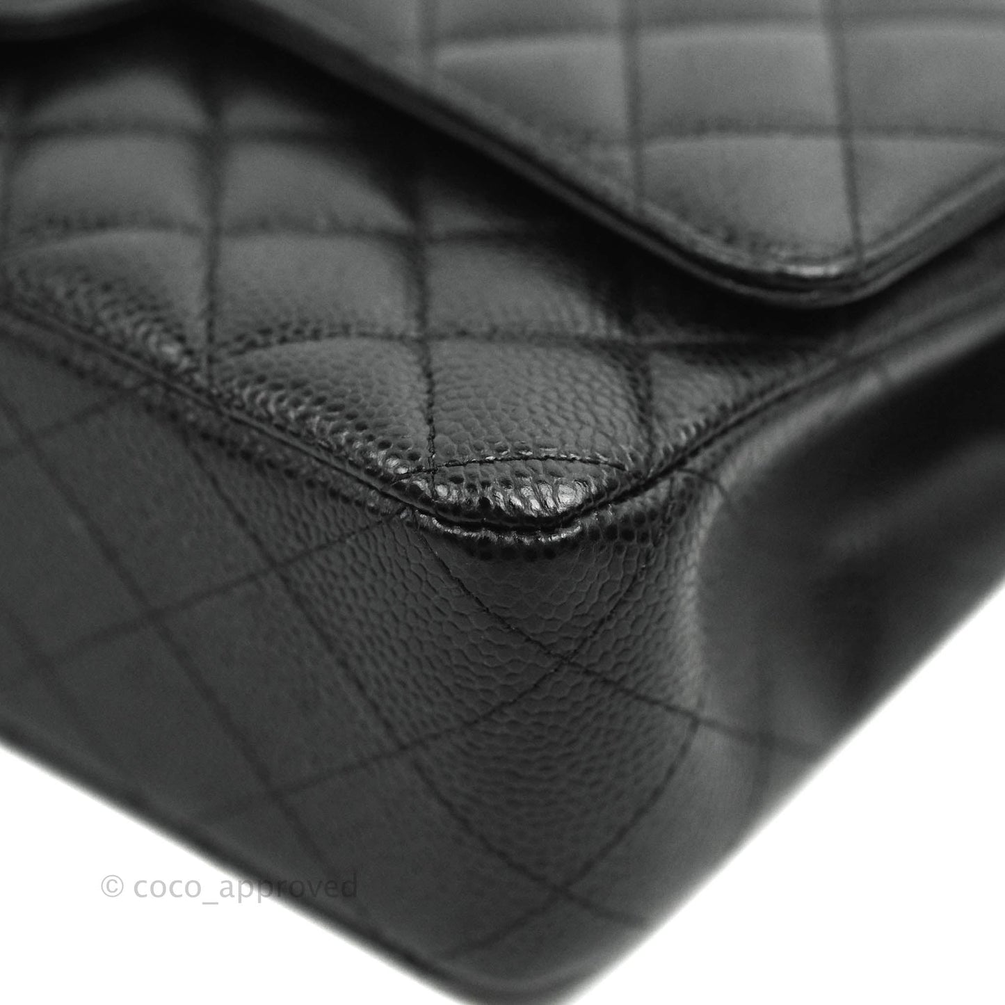 Chanel Classic Double Flap M/L Black Caviar Silver Hardware