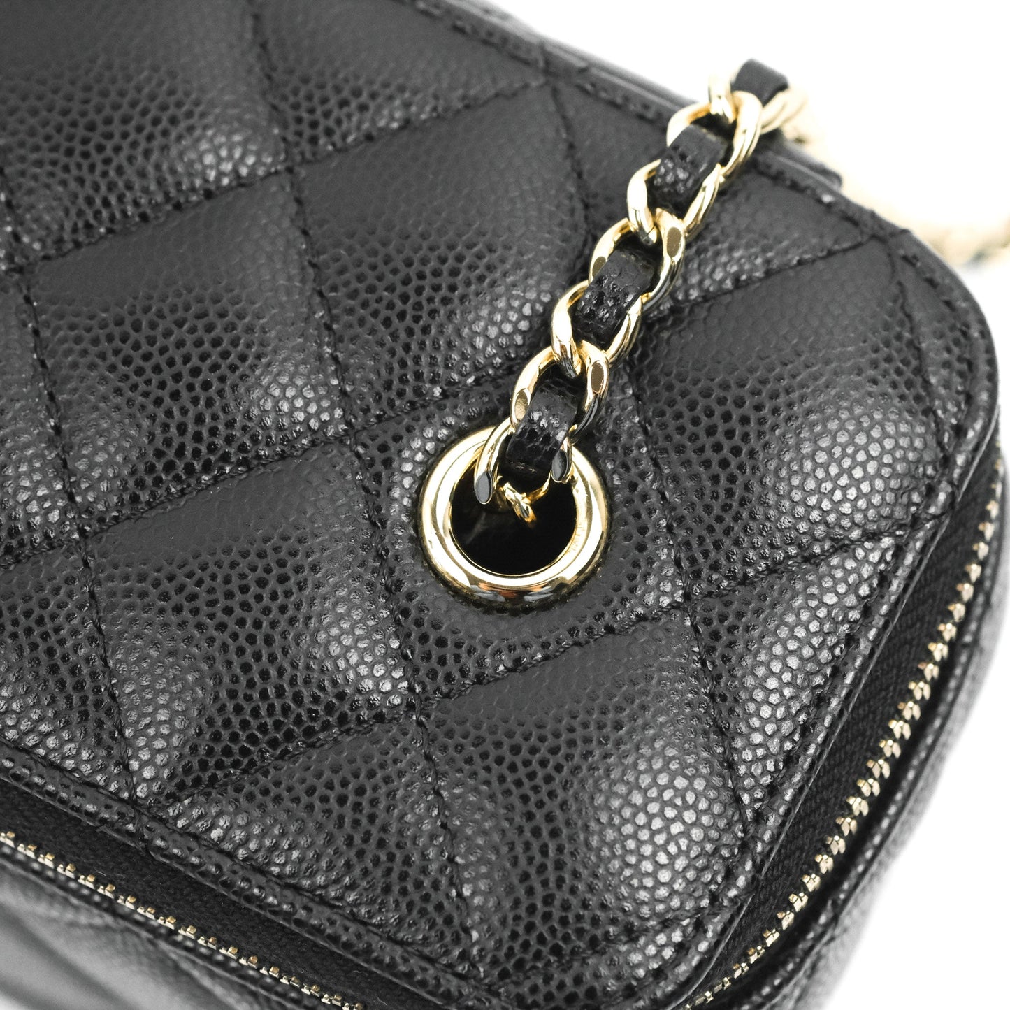 Chanel Classic Vanity with Chain Black Caviar Gold Hardware