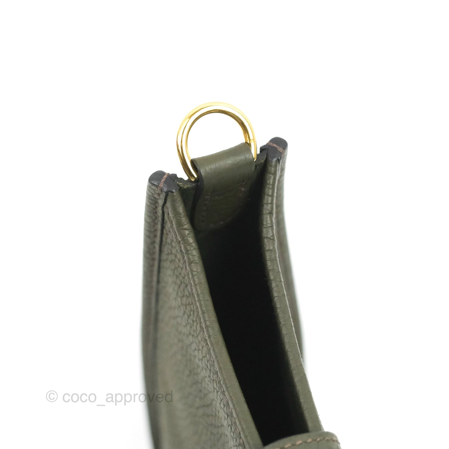 Hermès Mini Evelyne 16 Vert De Gris Clemence Gold Hardware