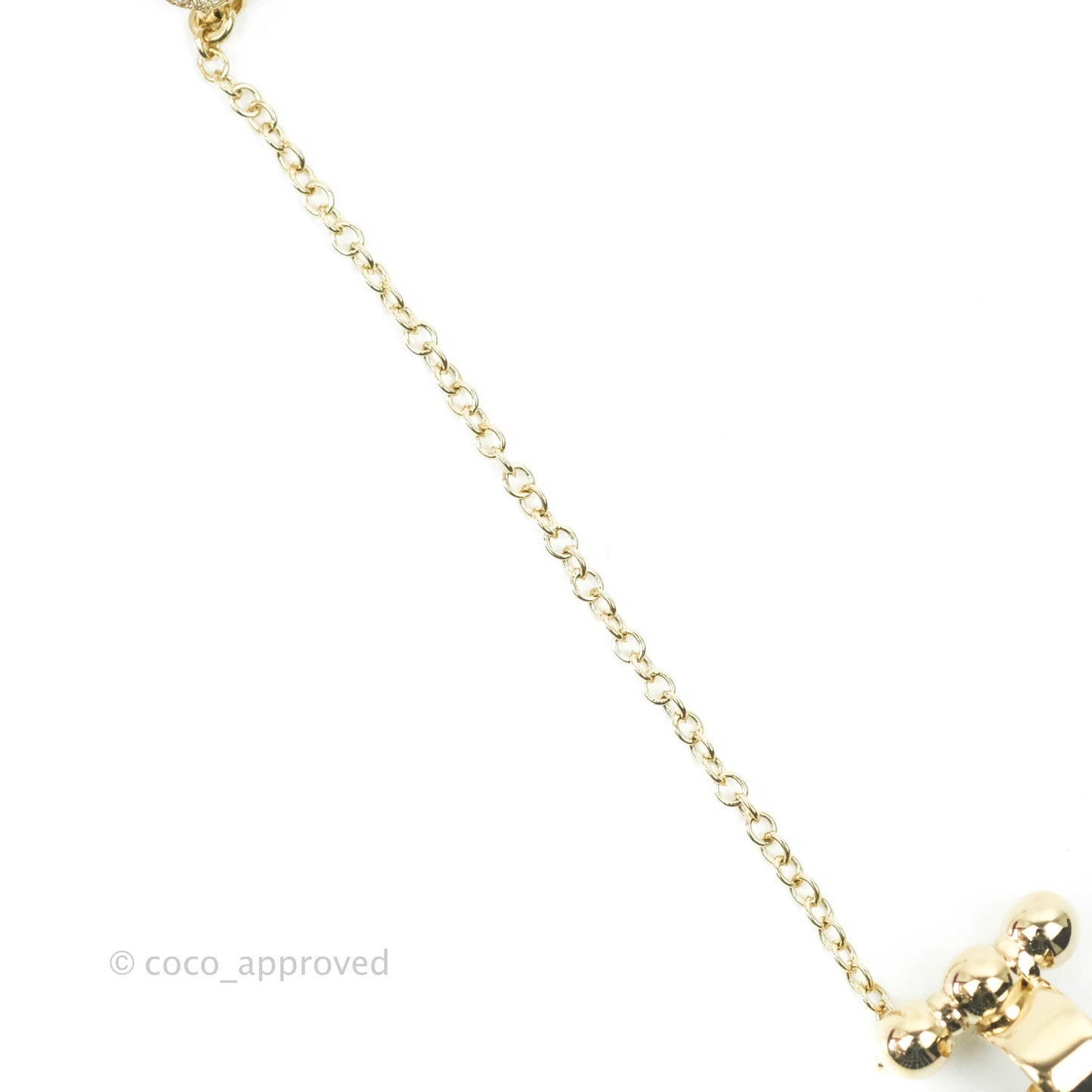 Chanel Crystal CC Earrings Ear Clip Gold Tone 22C