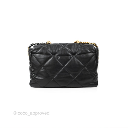 Chanel 19 Maxi Flap Bag Black Goatskin Mixed Hardware