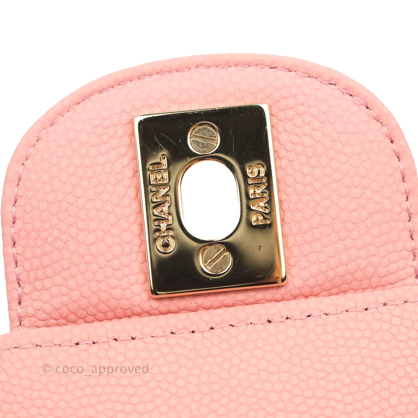 Chanel Classic Chevron S/M Small Double Flap Pink Caviar Gold Hardware