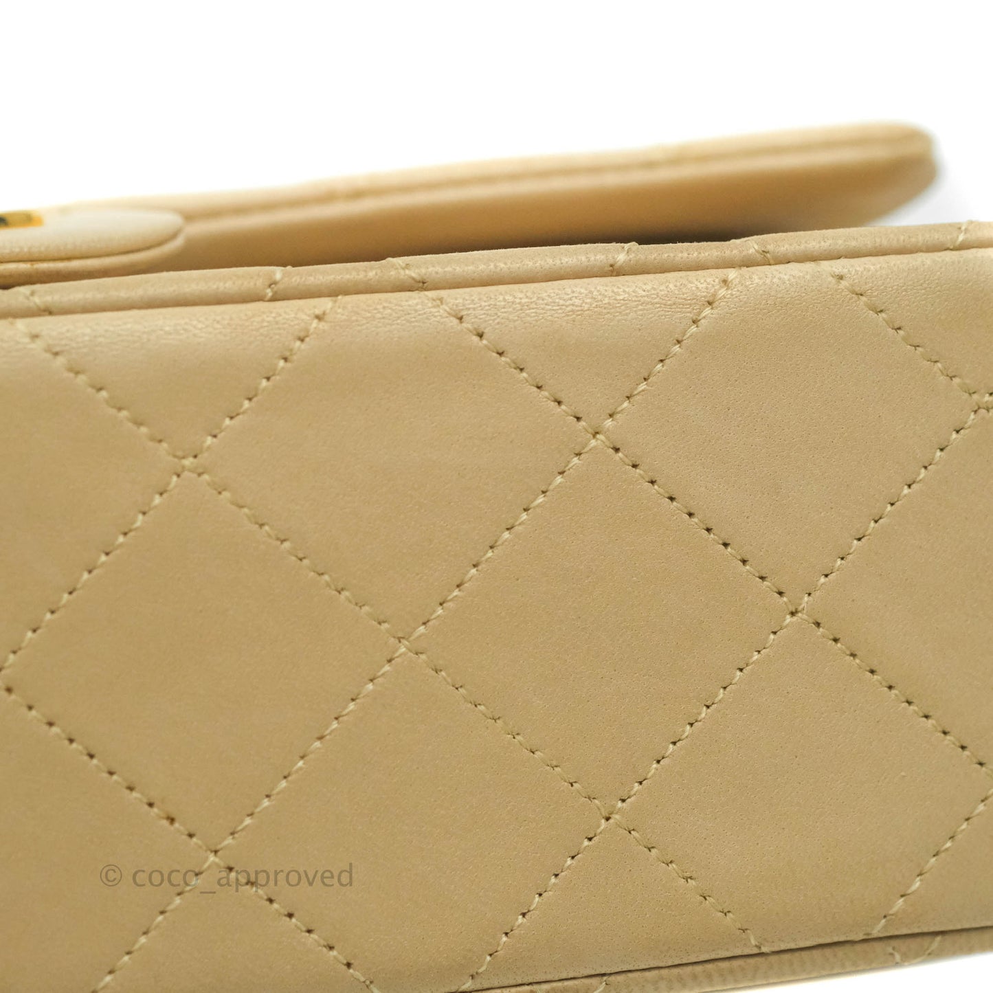 Chanel Classic Vintage Small Flap Beige Lambskin 24K Gold Hardware