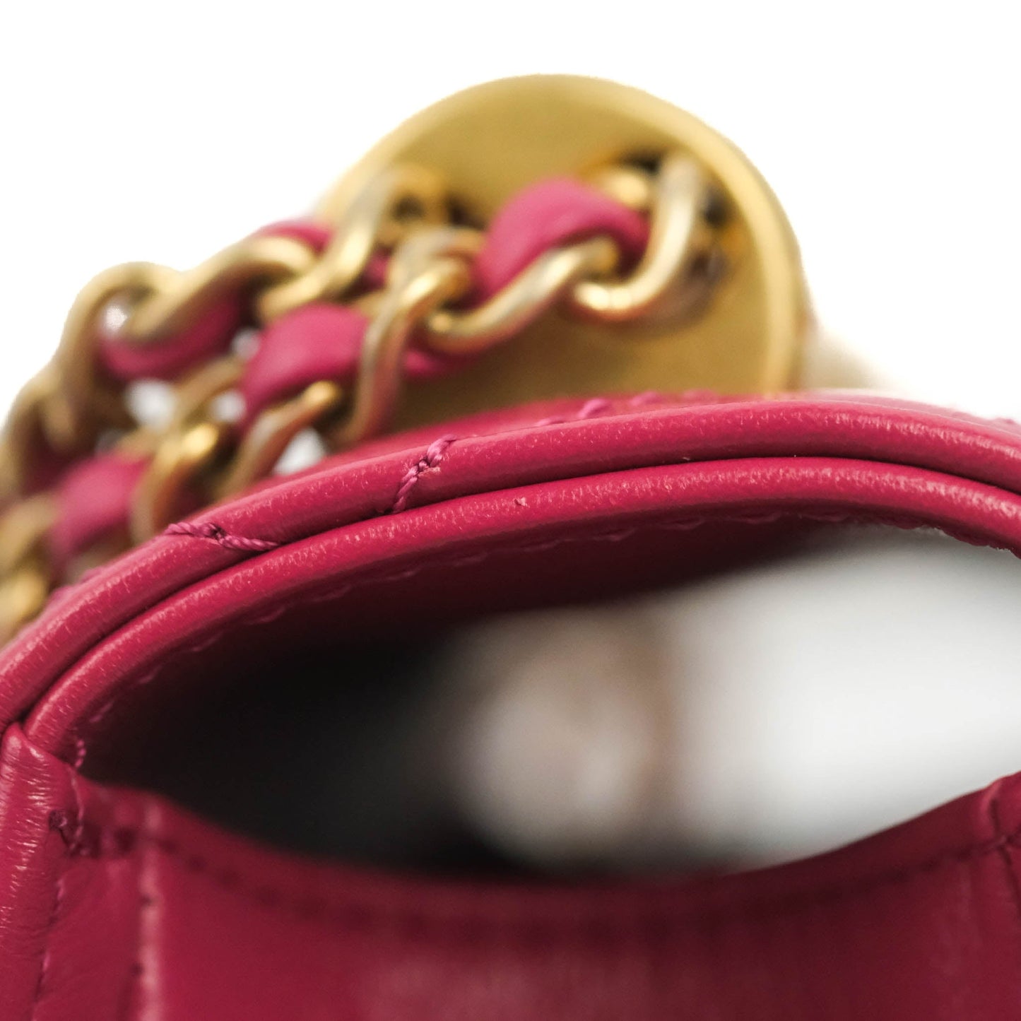 Chanel Quilted Mini Perfect Fit Adjustable Pink Calfskin Aged Gold Hardware 21A