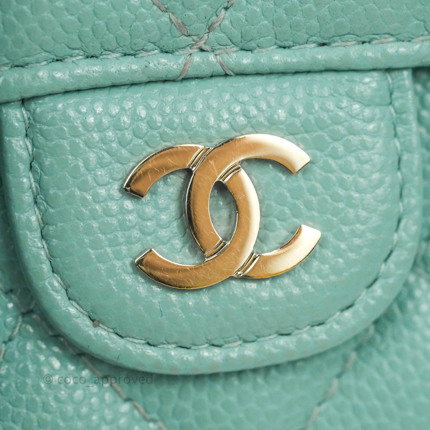 Chanel Quilted Small Flap Card Holder Tiffany Caviar Gold Hardware