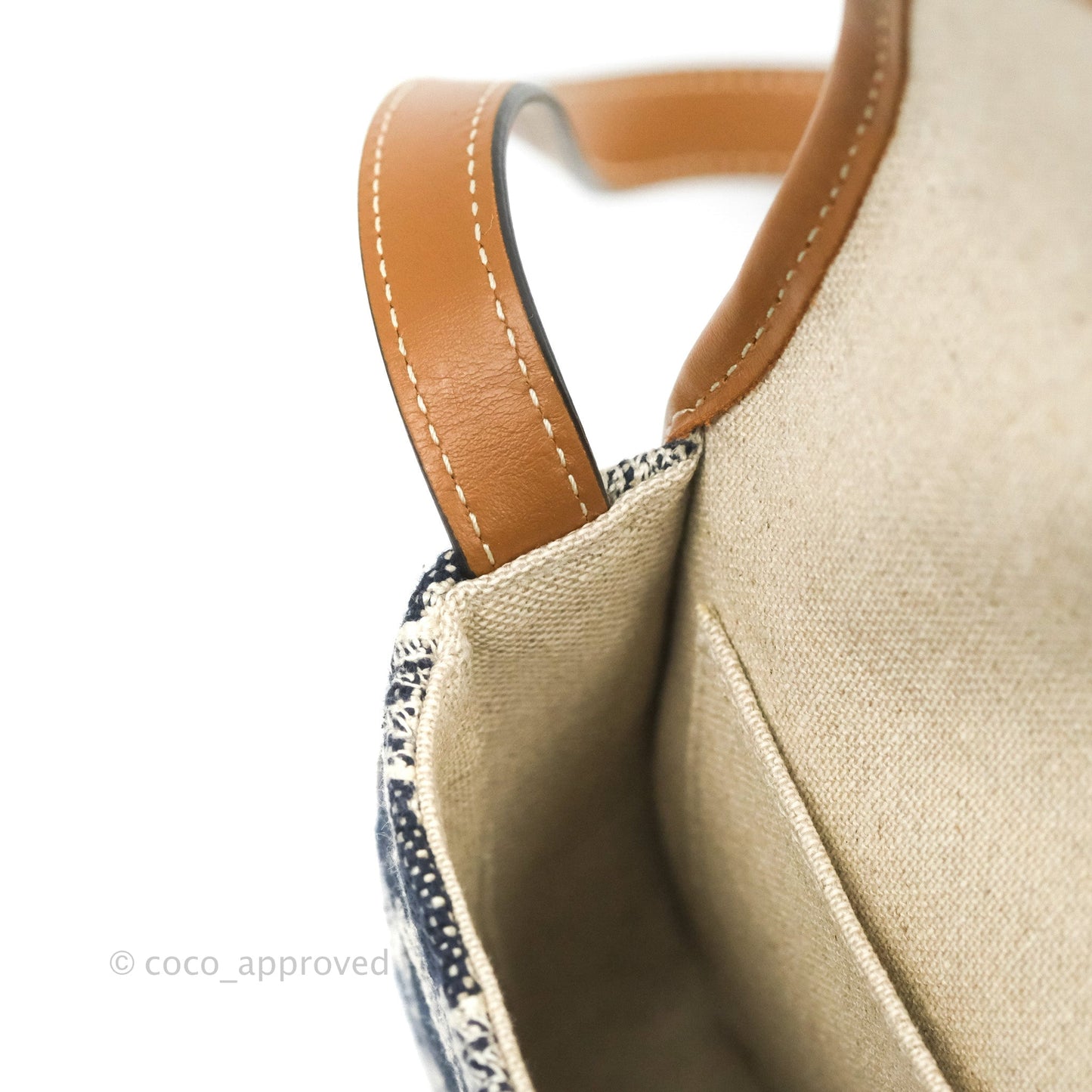 Celine Mini Besace in Navy Textile with Triomphe Embroidery Calfskin