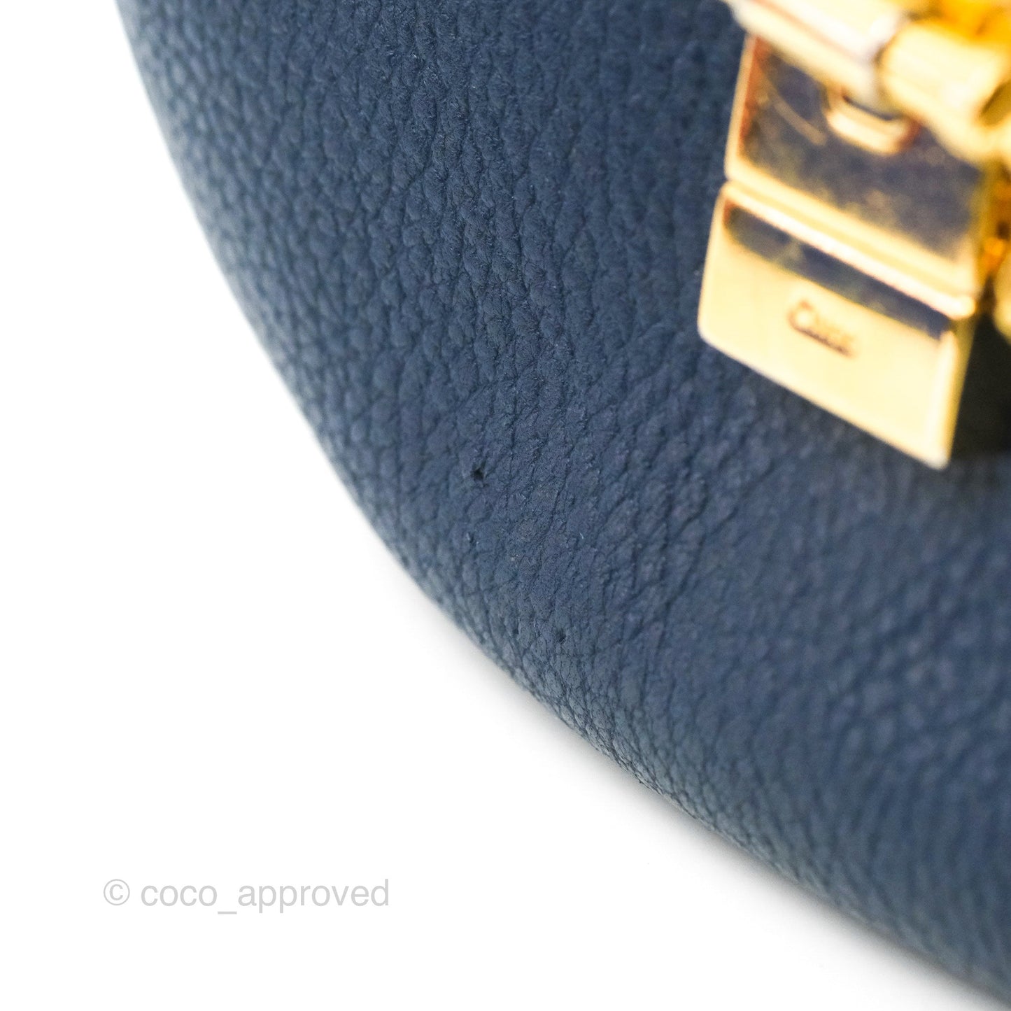 Chloe Mini Drew Crossbody Bag Navy Grained Leather