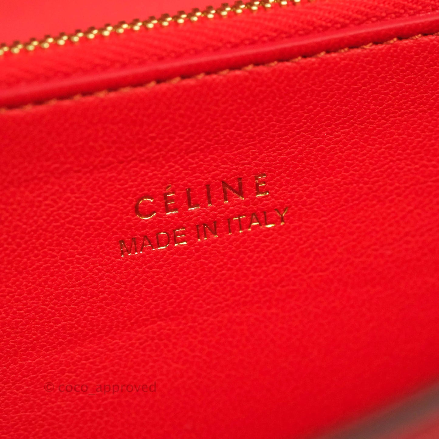 Celine Large Multifunction Flap Wallet Red Grained Leather