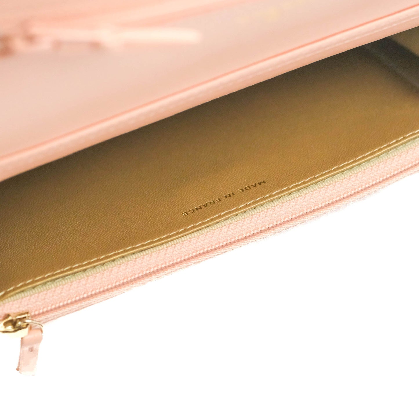 Chanel Quilted Pearl Crush Wallet on Chain WOC Light Pink Lambskin Aged Gold Hardware