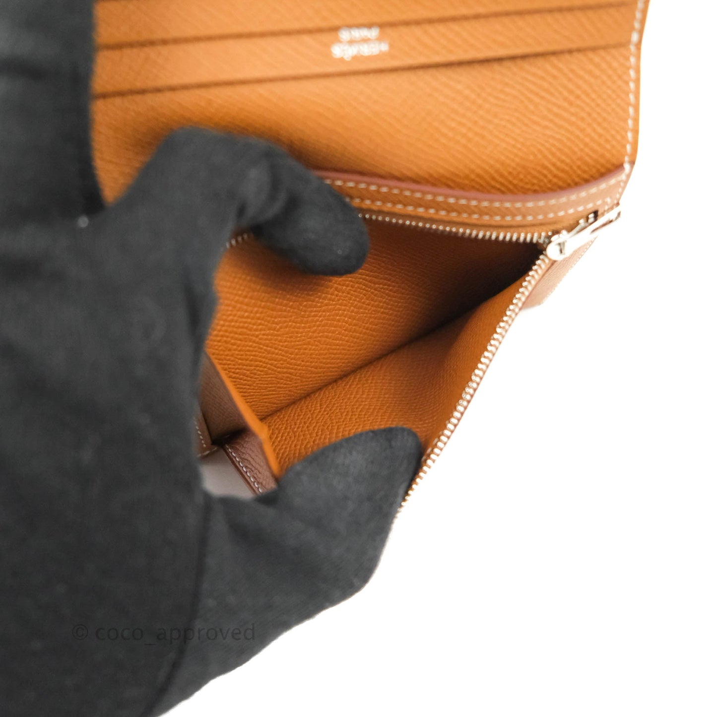Hermes Bearn Card Holder Gold Epsom Palladium Hardware