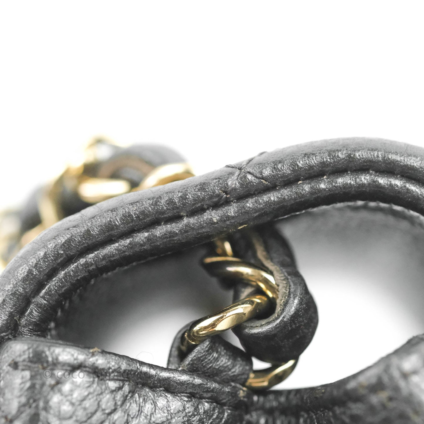Chanel Quilted Mini Square Flap Bag Pearly Black Caviar Gold Hardware