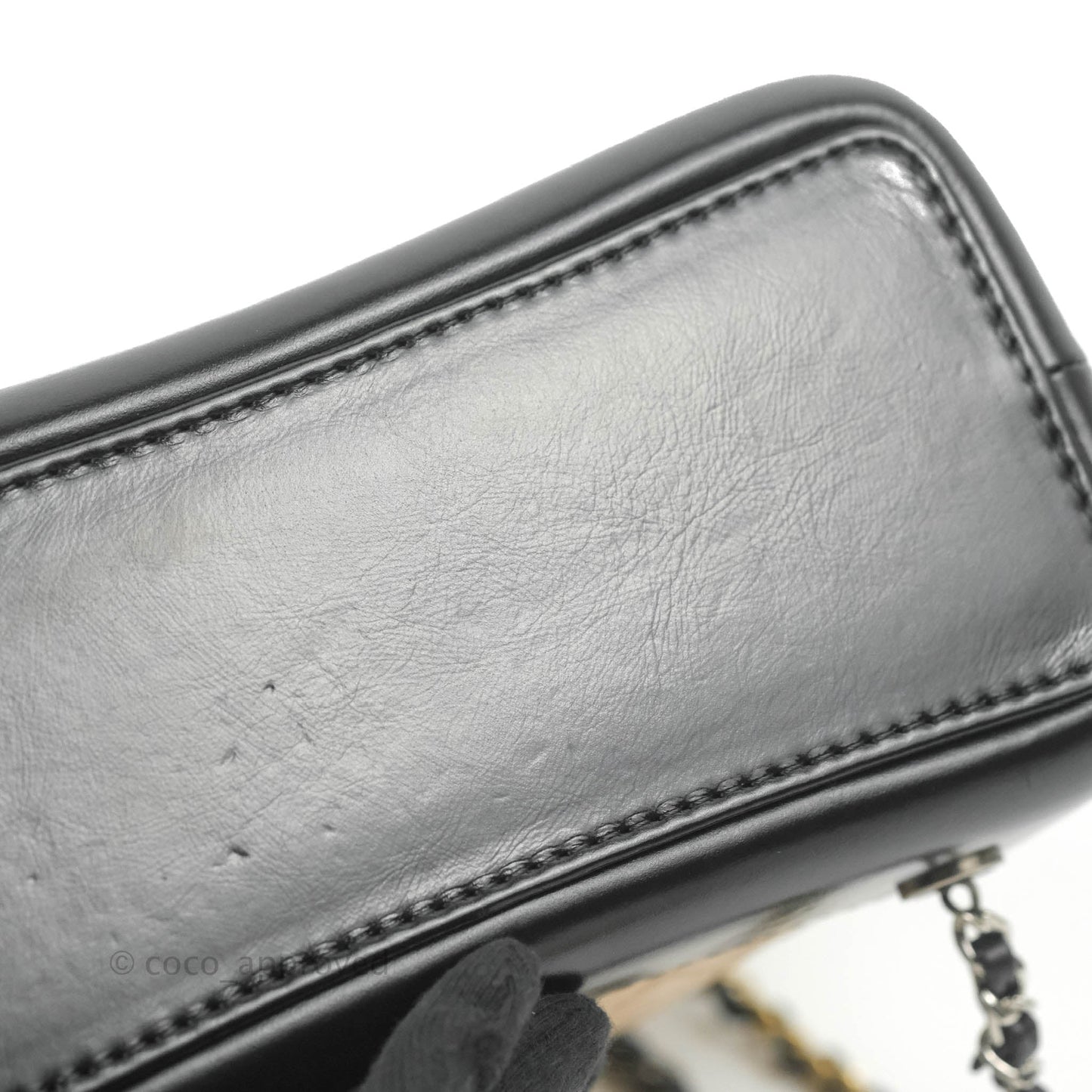 Chanel Small Gabrielle Backpack Beige Black Aged Calfskin