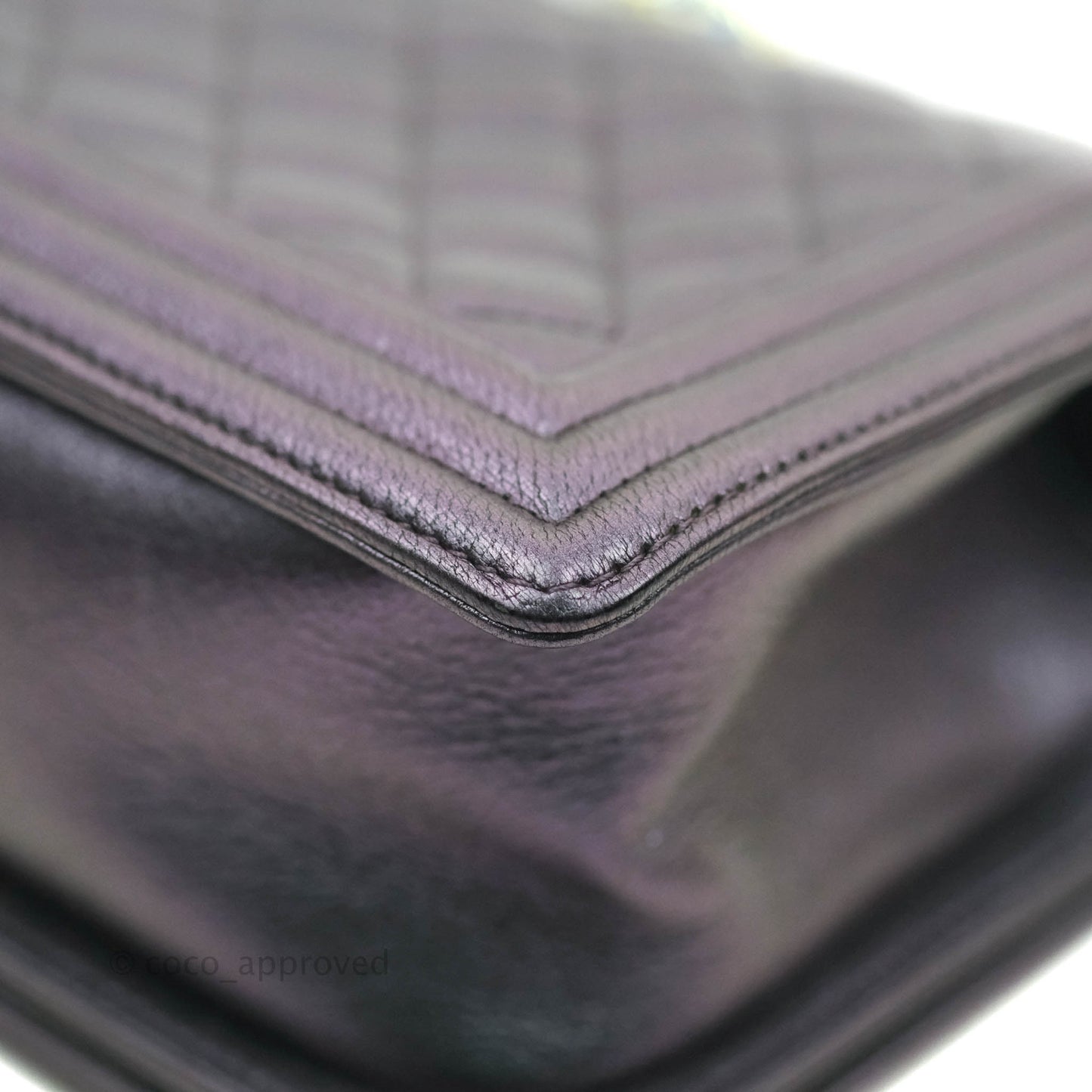 Chanel Medium Boy Bag Iridescent Purple Calfskin Mermaid Rainbow Hardware