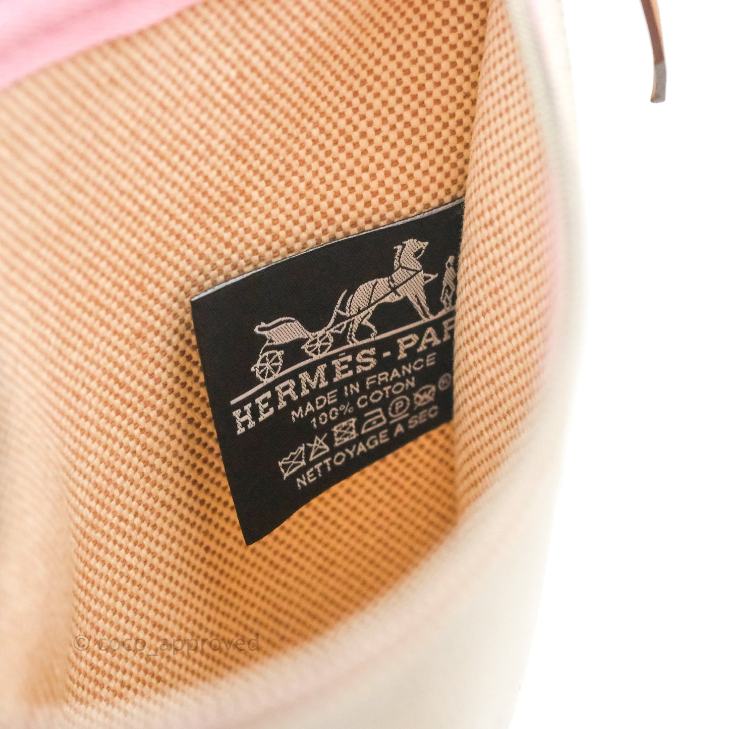 Hermès Small Bain New Yachting Pouch Cotton Pink