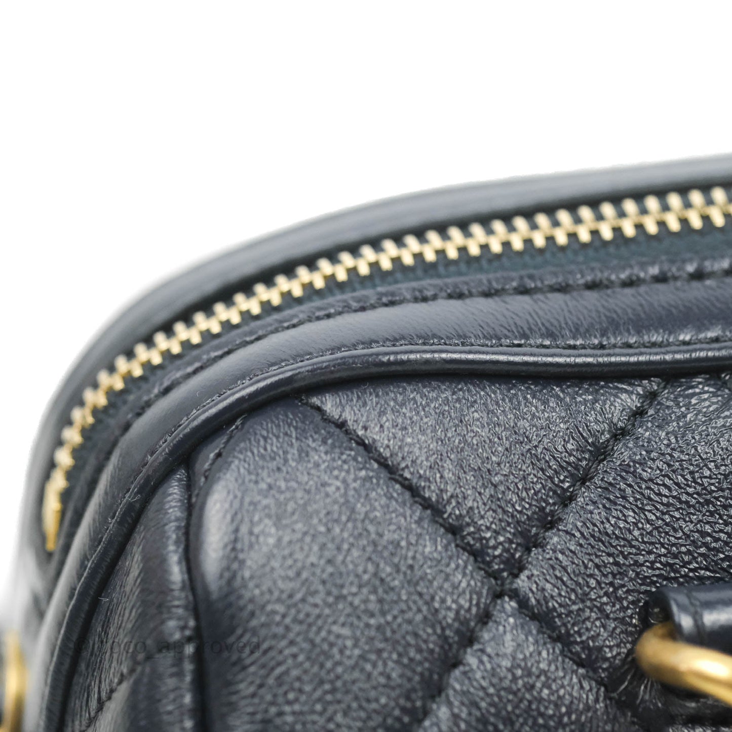 Chanel Quilted Fashion Therapy Bowling Bag Dark Navy Lambskin Gold Hardware