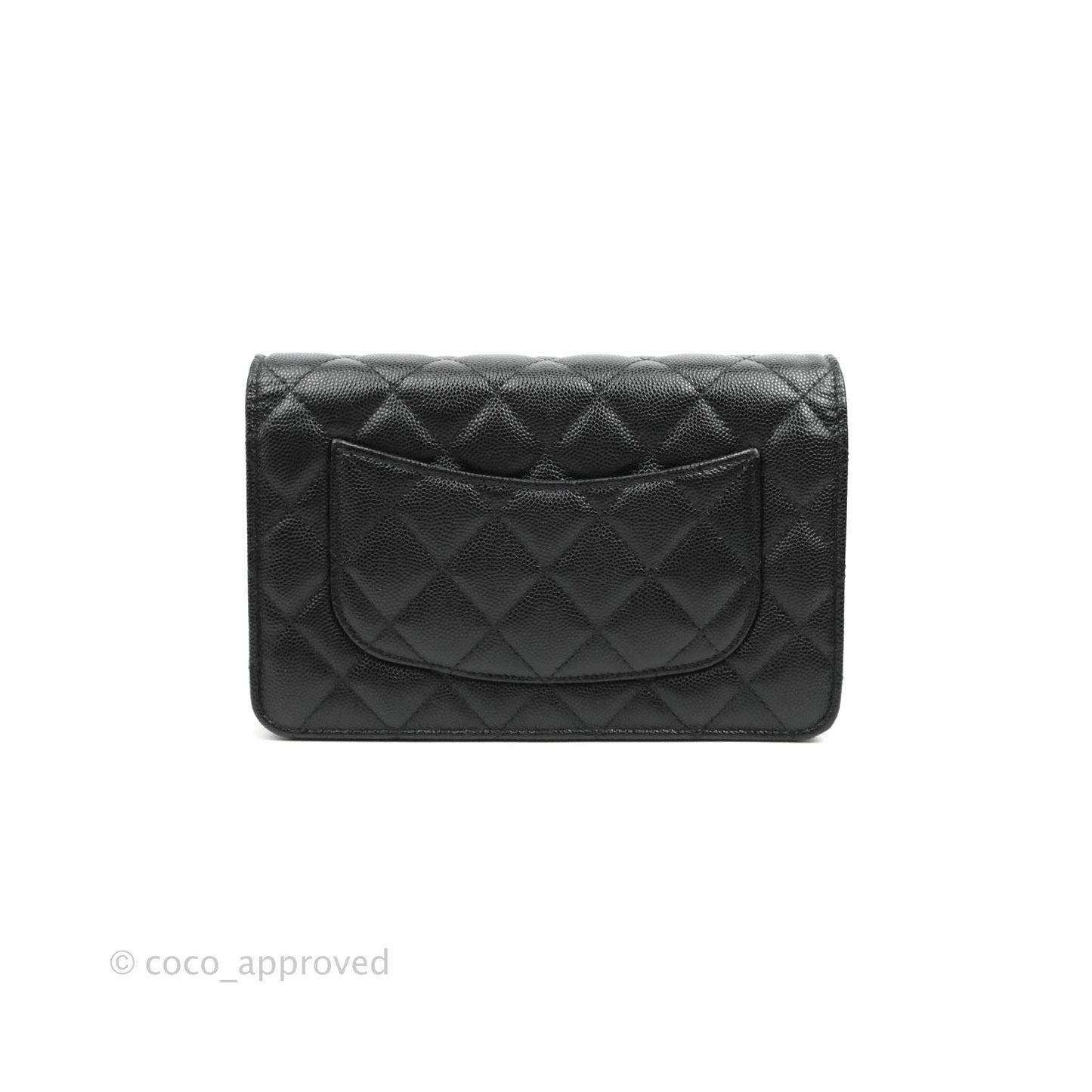 Chanel Quilted WOC Black Caviar Gold Hardware With Charms