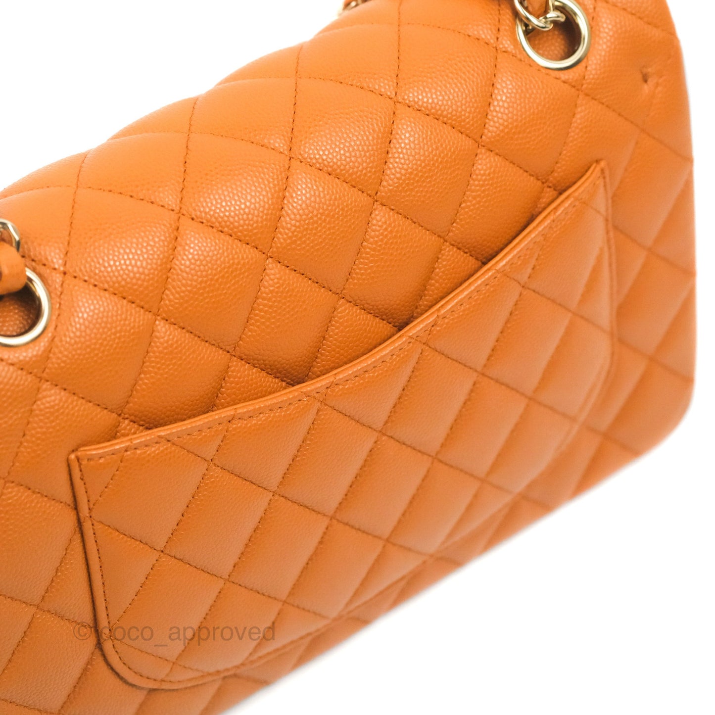 Chanel Classic S/M Small Double Flap Caramel Caviar Gold Hardware 21A