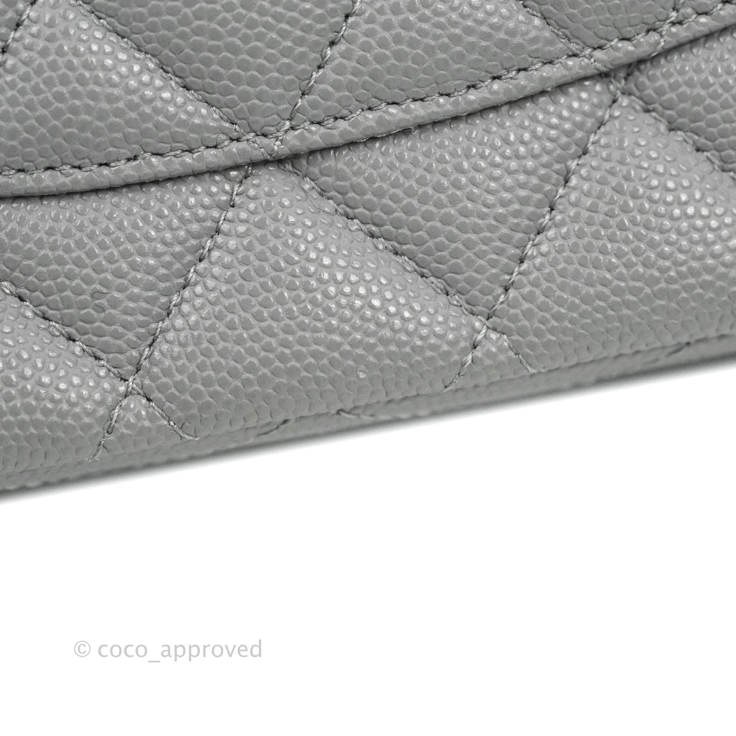 Chanel Classic M/L Medium Flap Quilted Grey Caviar Gold Hardware 20C