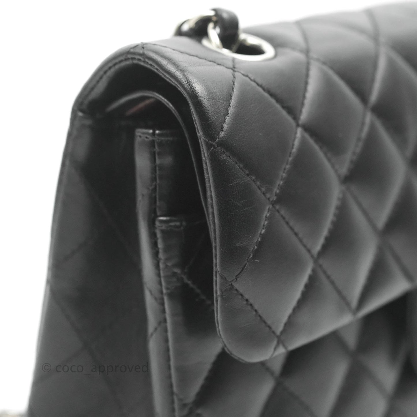 Chanel Small Classic Quilted Flap Black Lambskin Silver Hardware