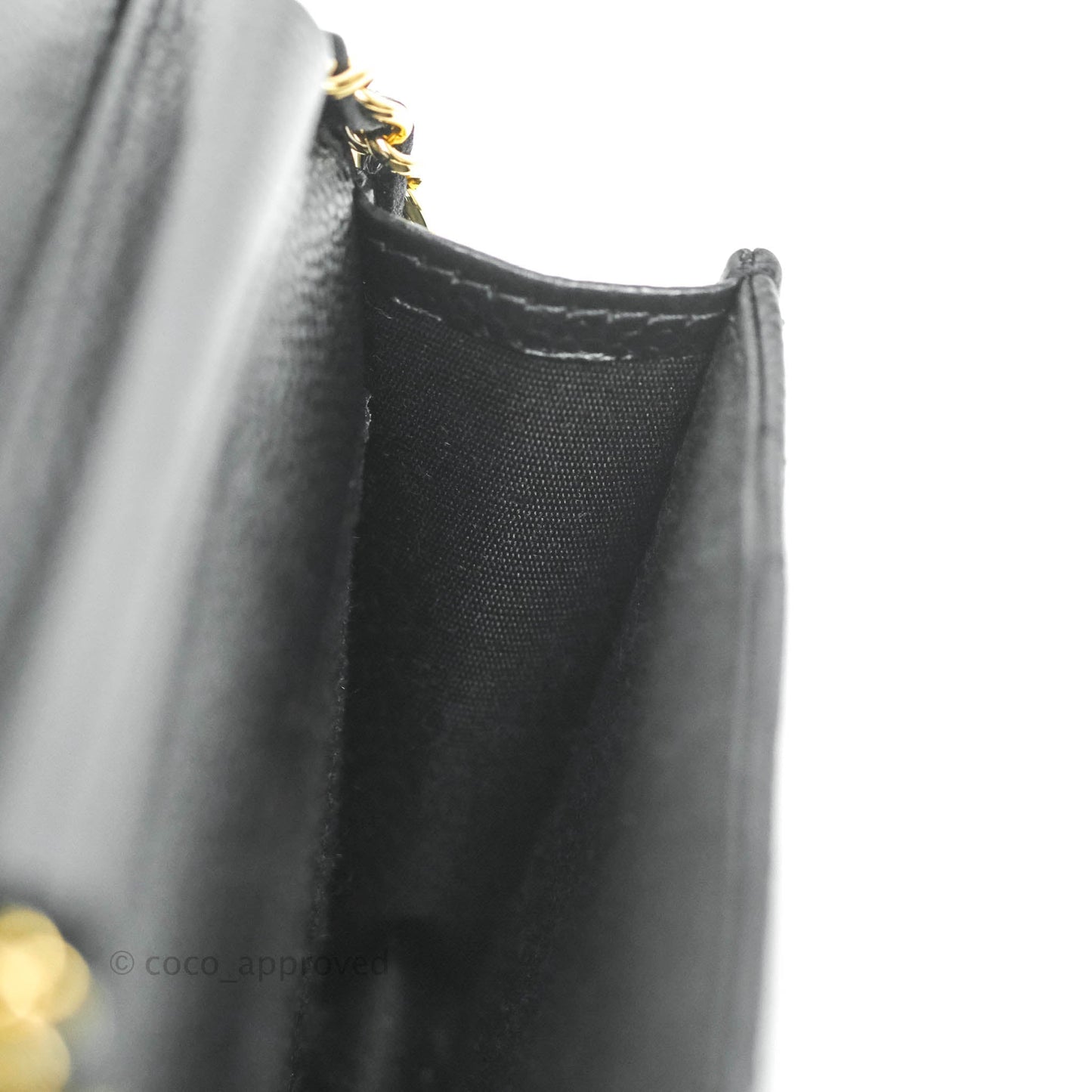 Chanel Miss Coco Clutch With Chain Quilted Black Caviar Gold Hardware