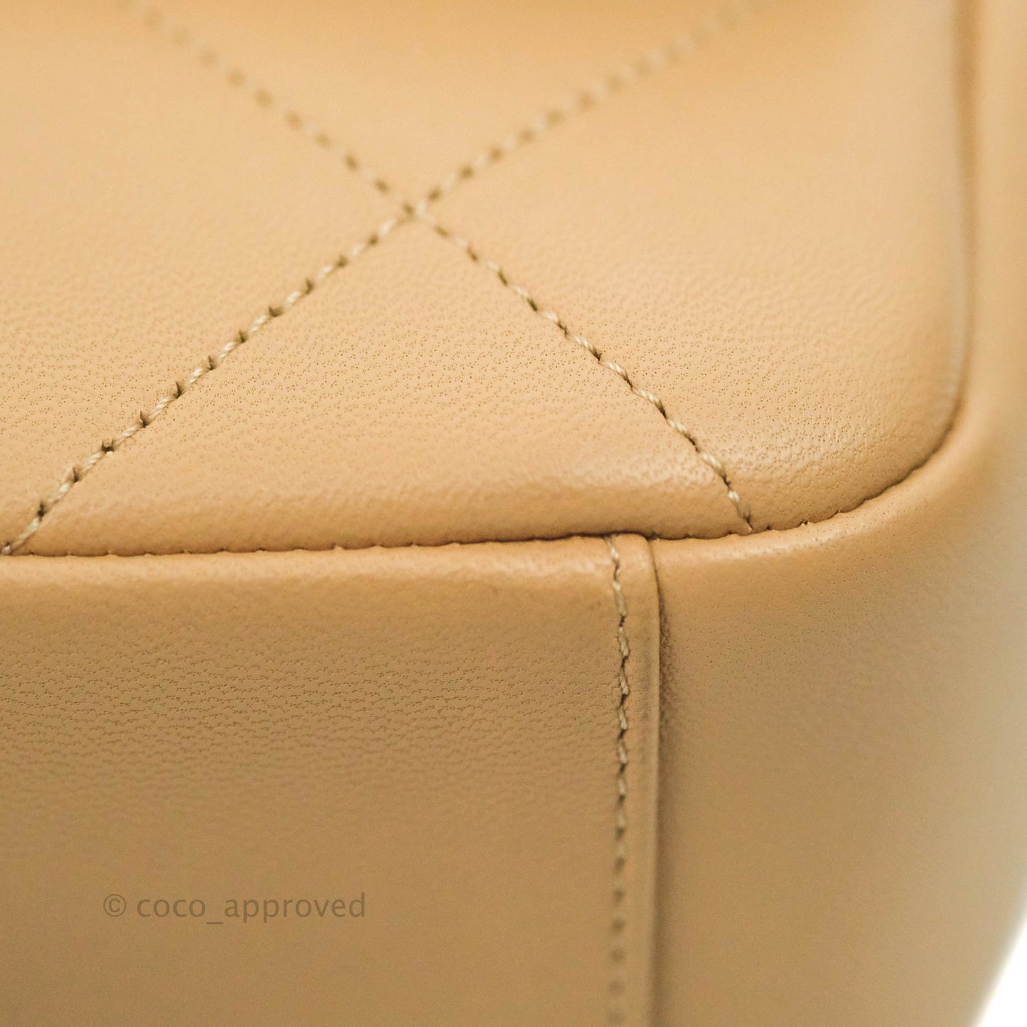 Chanel A Real Catch Quilted Flap Bag Beige Aged Gold Hardware