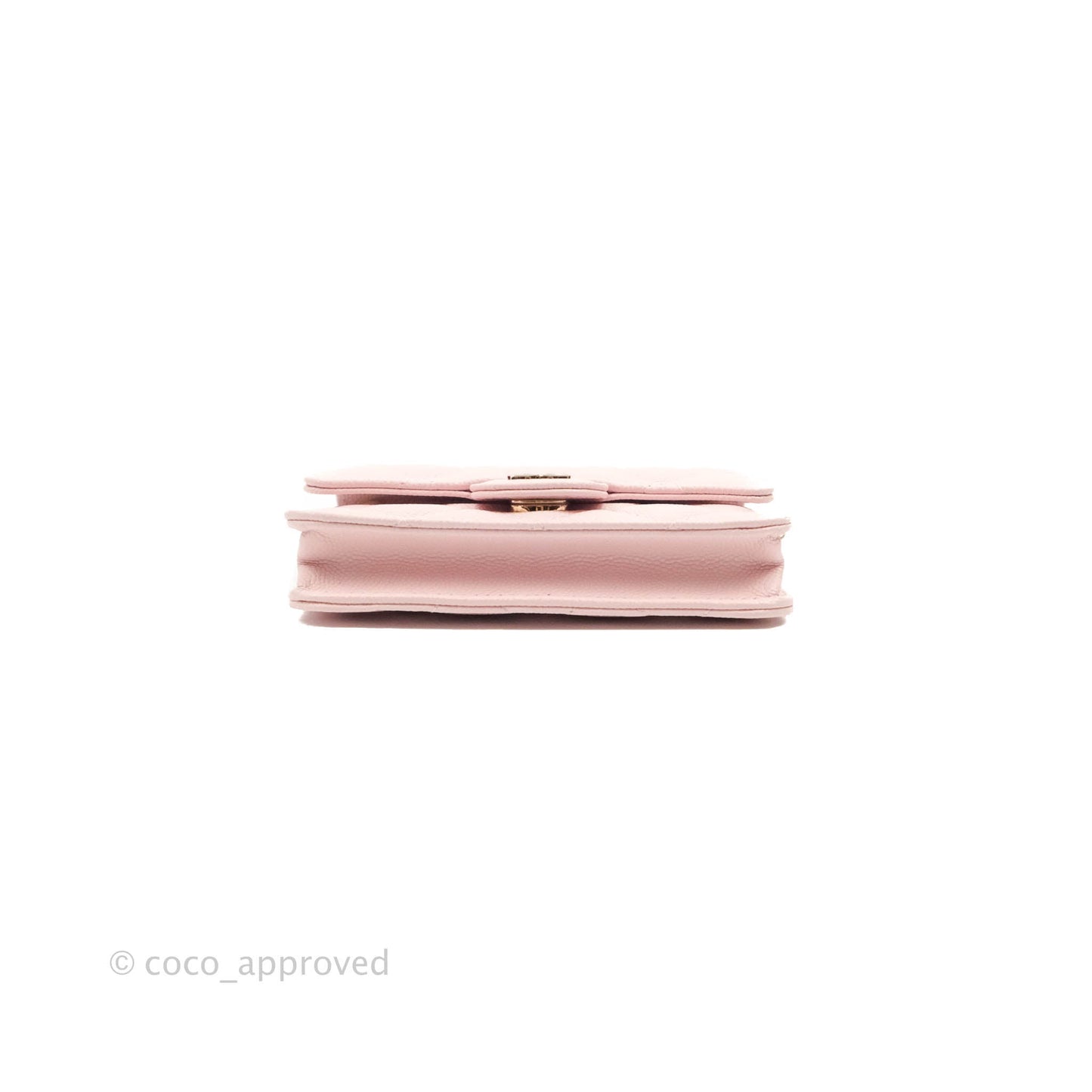 Chanel Mini Wallet With Chain Light Pink Caviar Gold Hardware
