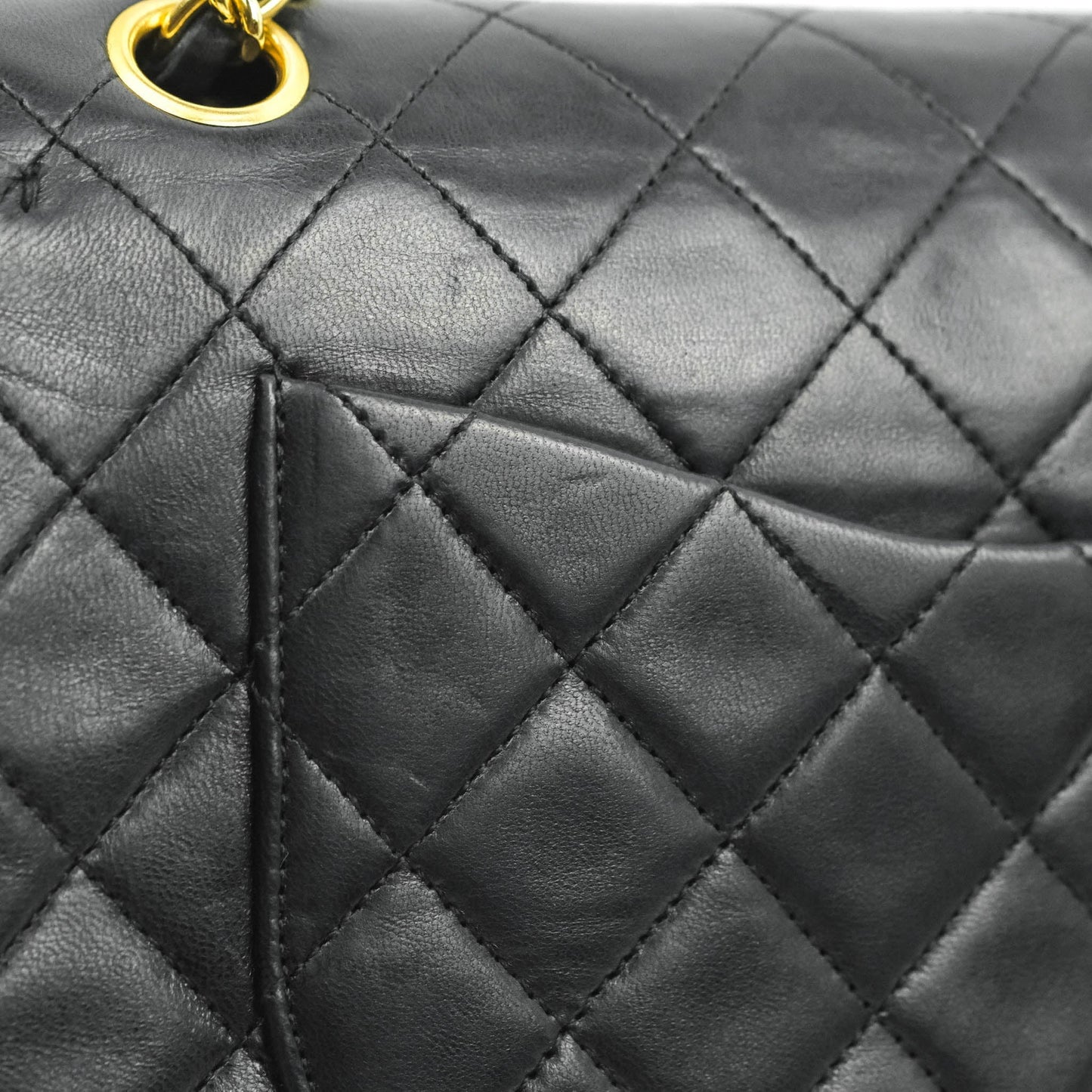 Chanel Classic Vintage Small S/M Flap Black Lambskin 24K Gold Hardware