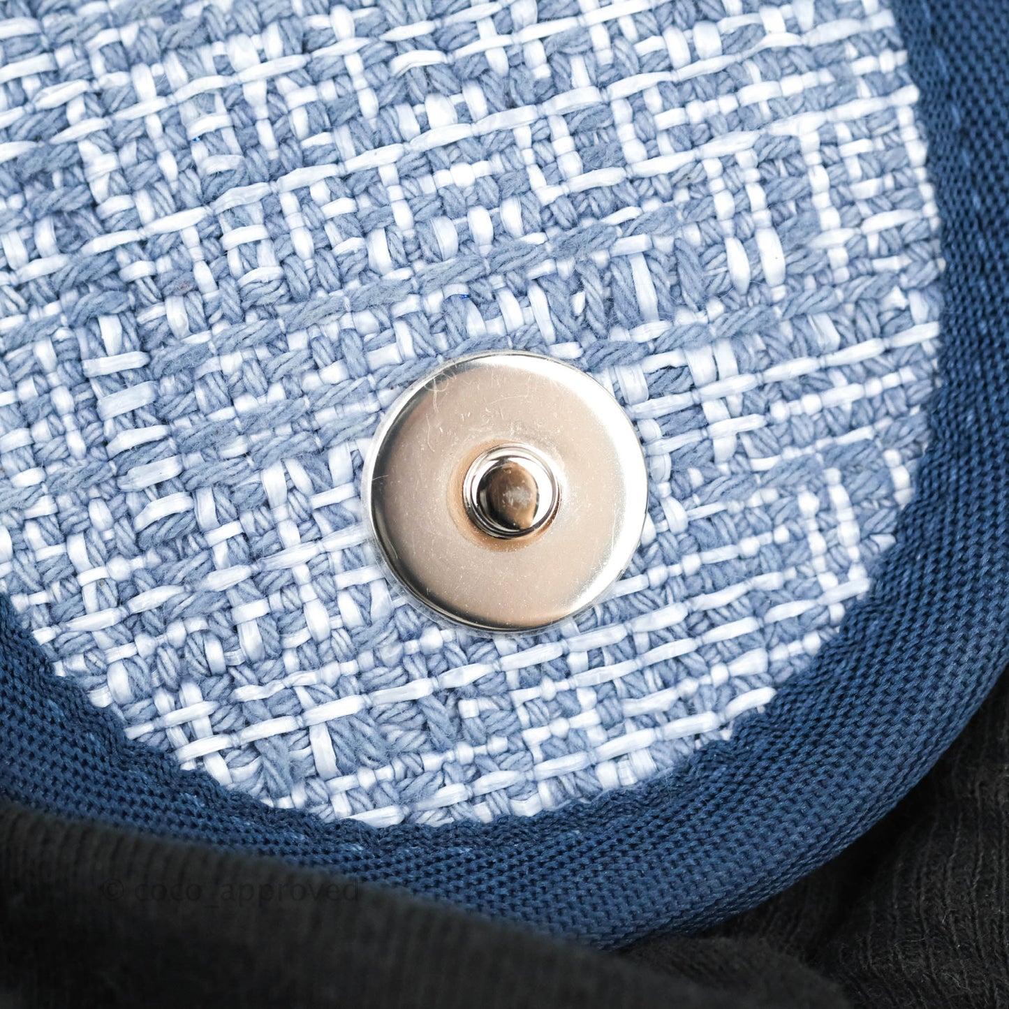 Chanel Large Deauville Blue Canvas Silver Hardware