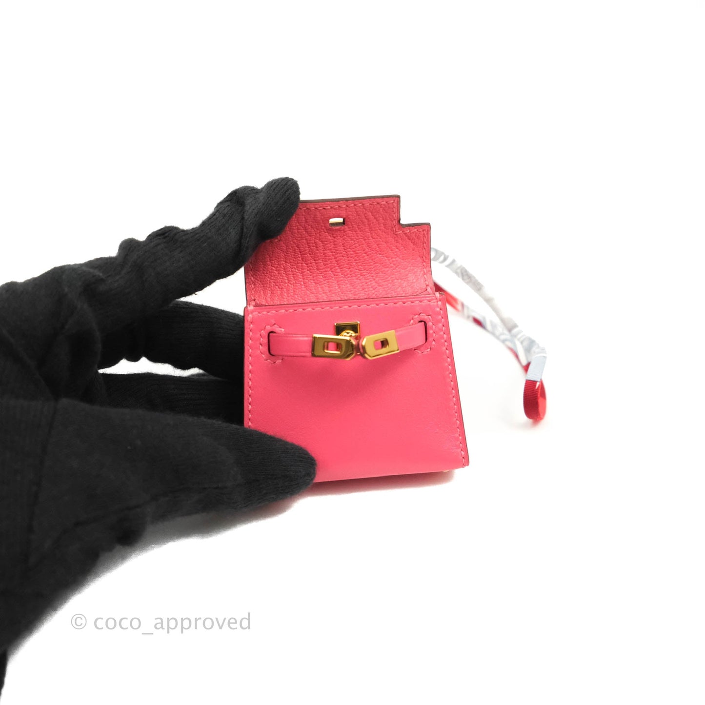 Hermès Kelly Twilly Around Bag Charm Pink Tadelakt Gold Hardware