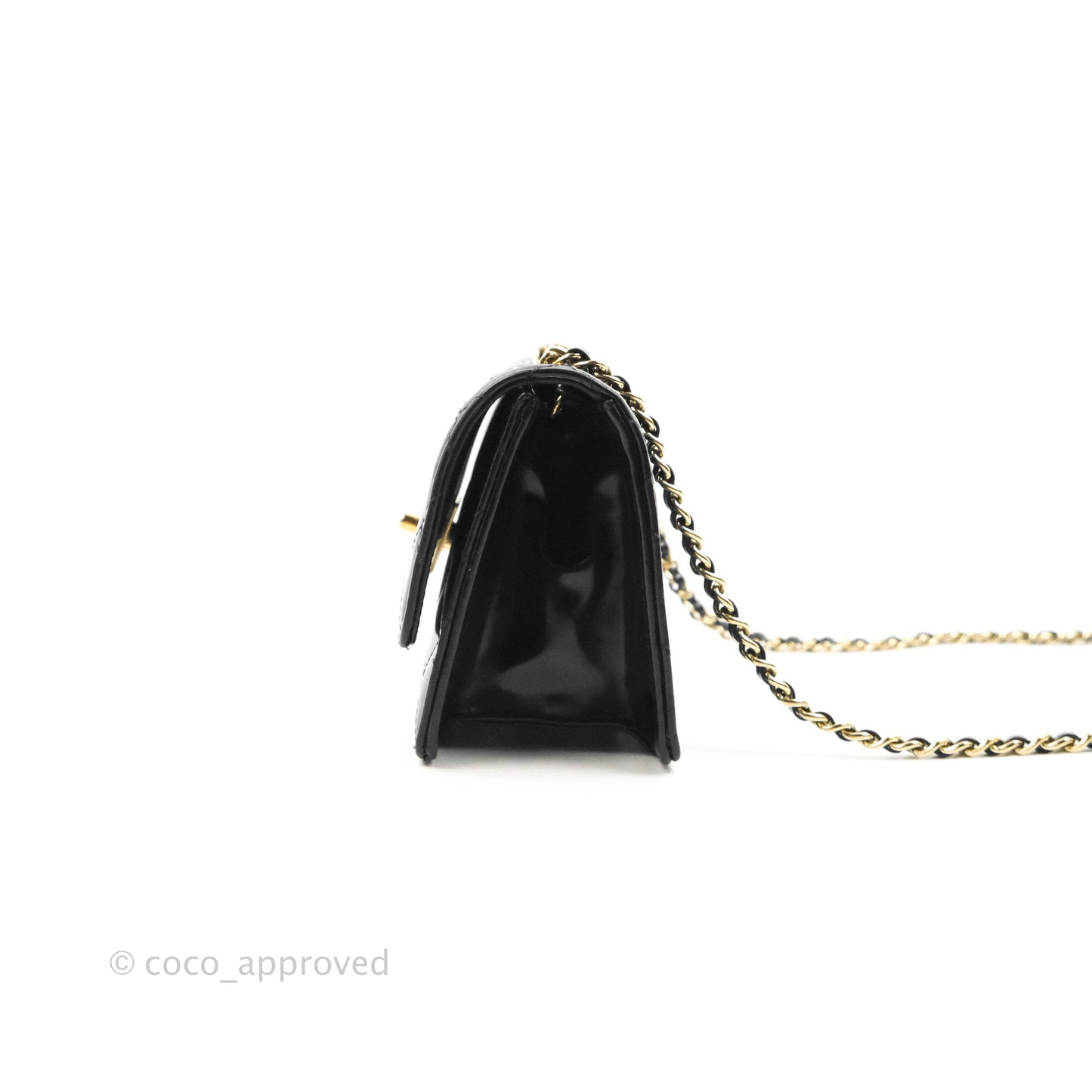 Chanel Mini Flap Clutch with Chain Black Gold Hardware