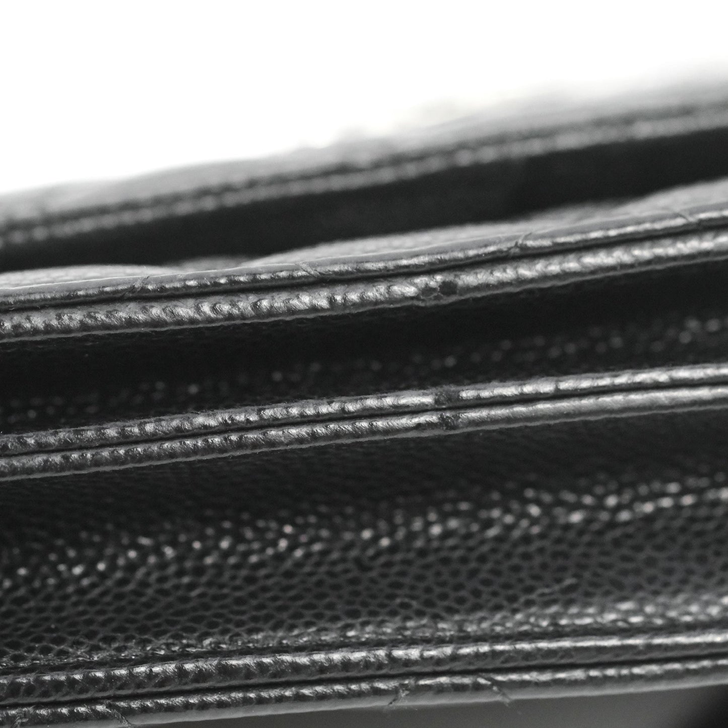 Chanel Quilted Mini Wallet on Chain WOC Black Caviar Silver Hardware