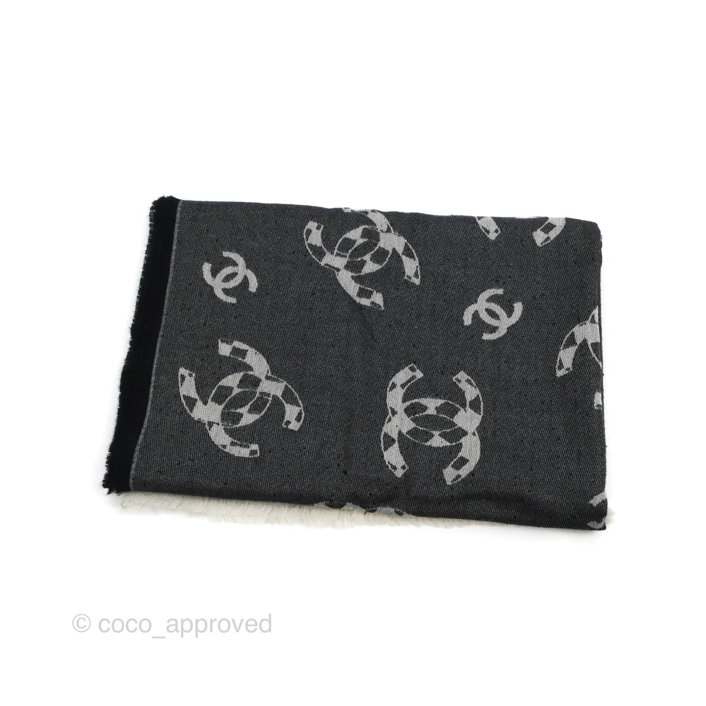 Chanel CC Sequin Stole Grey Cashmere/multi-fabric