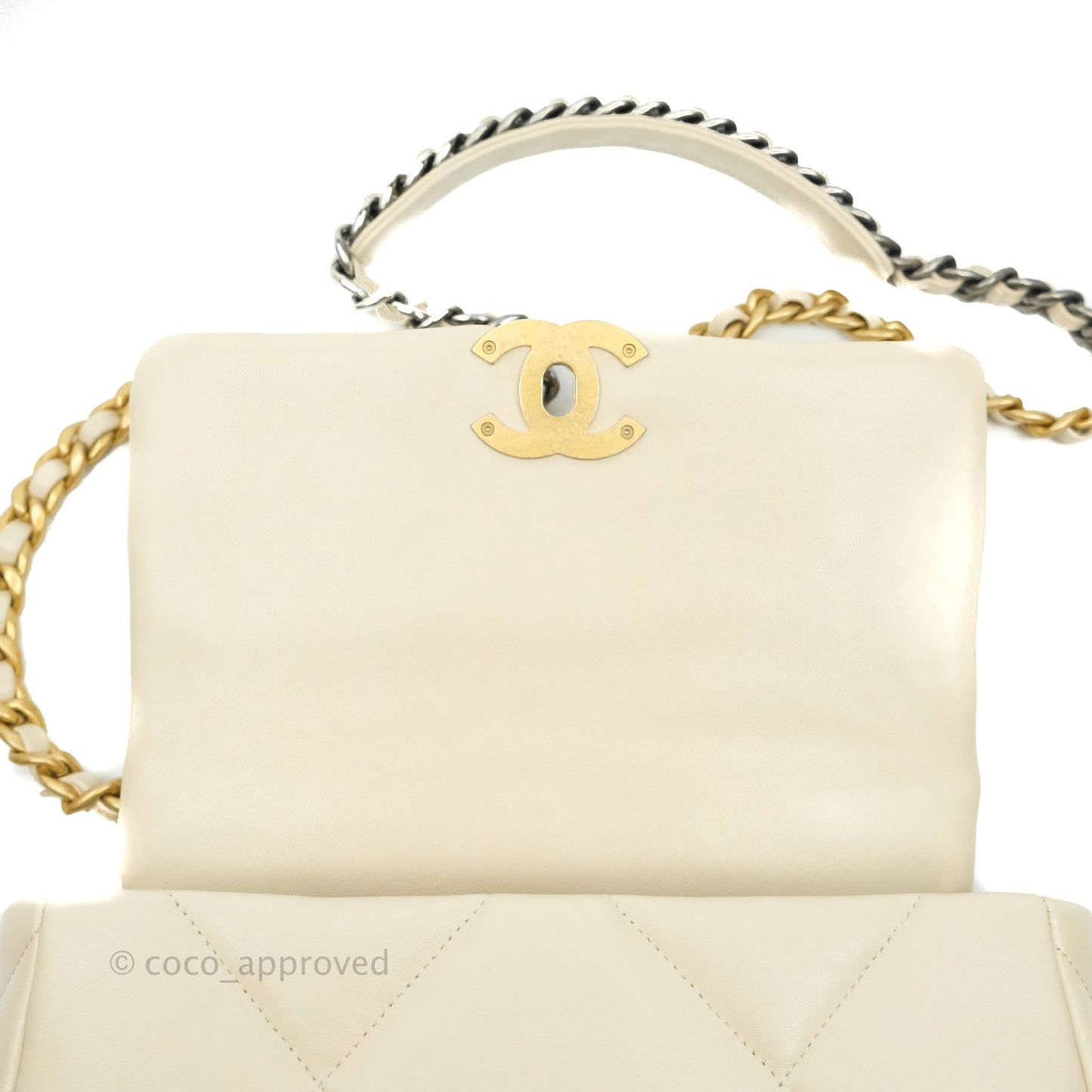 Chanel 19 Small Light Beige Lambskin Mixed Hardware 21C