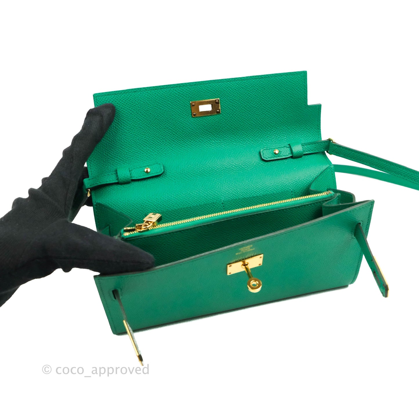 Hermès Kelly To Go Wallet Veau Epsom 06 Vert Jade Gold Hardware