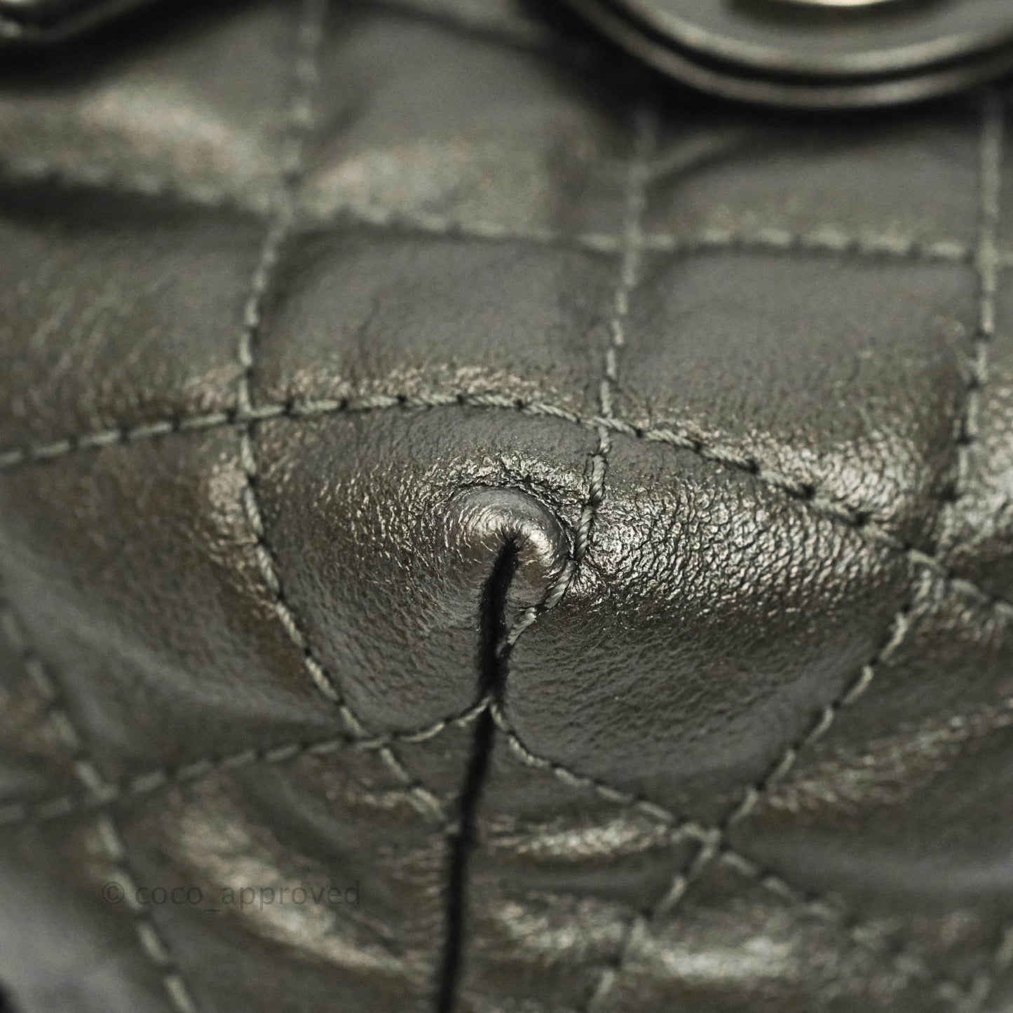 Chanel Chain Backpack Metallic Grey Lambskin Ruthenium Hardware