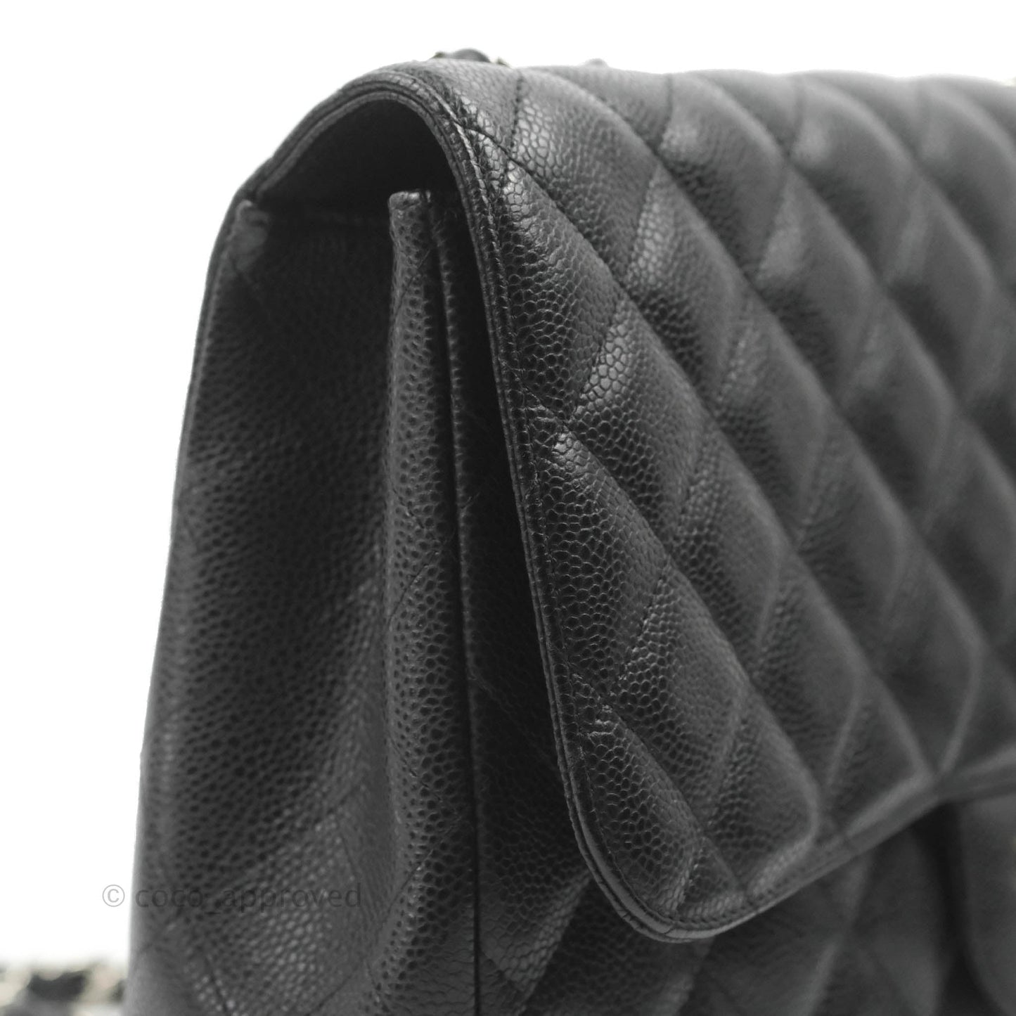 Chanel Jumbo Single Flap Black Caviar Silver Hardware