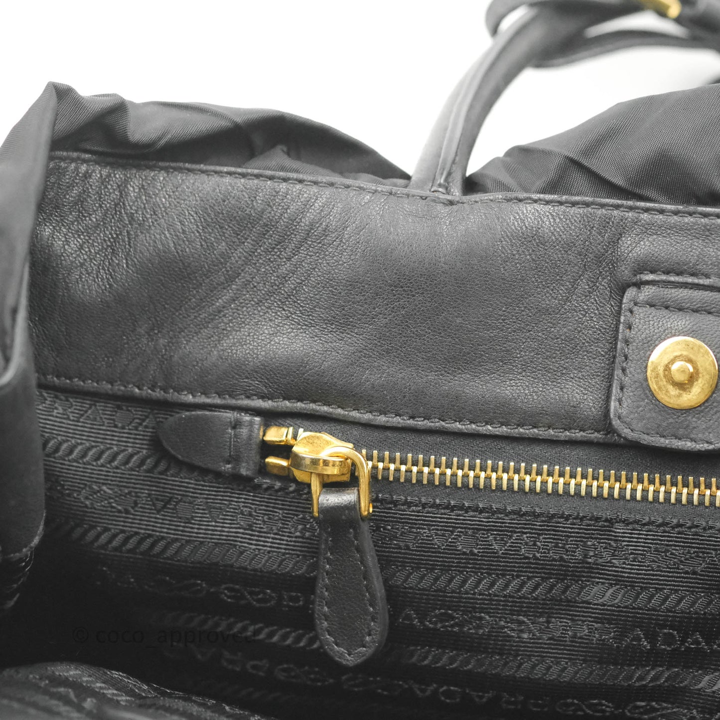 Prada Black Nylon Tassel Tote Bag Gold Hardware