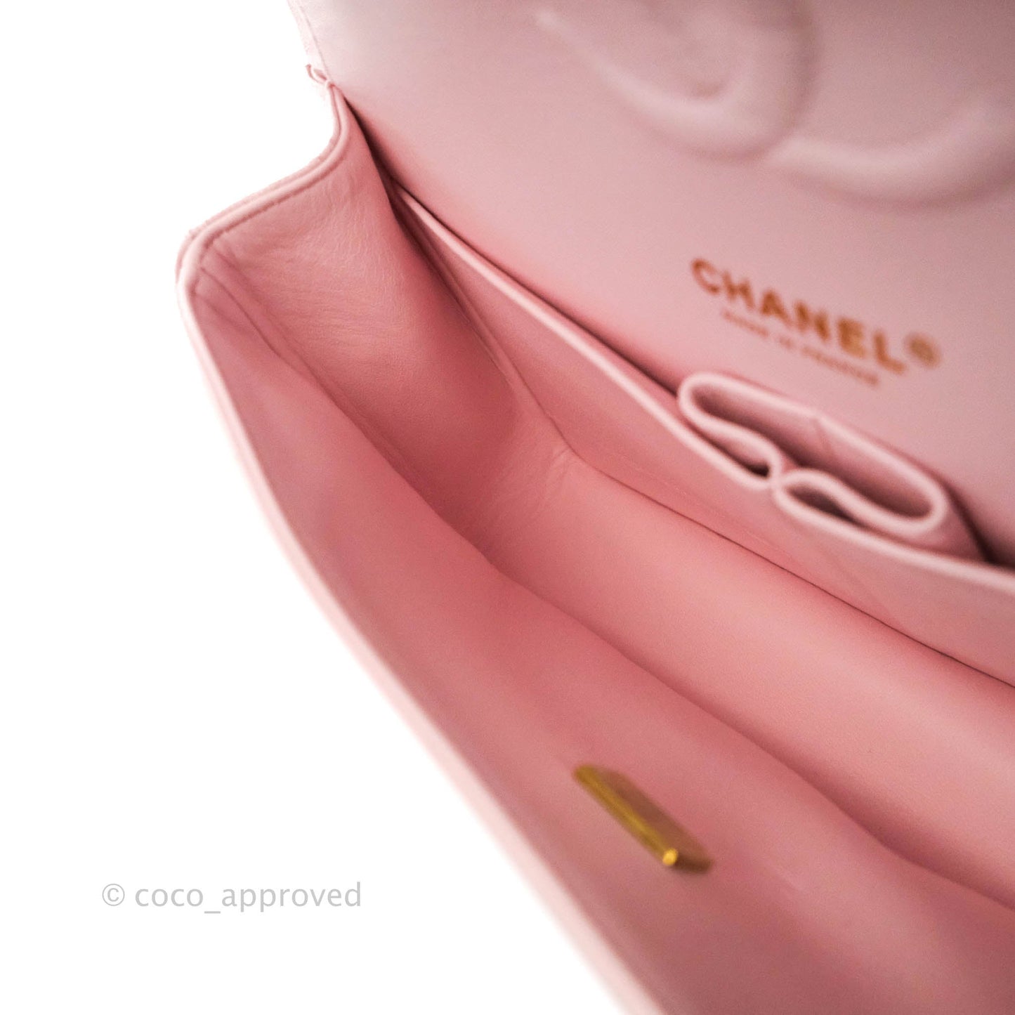 Chanel Classic M/L Medium Flap Quilted Light Pink Caviar Gold Hardware 22P