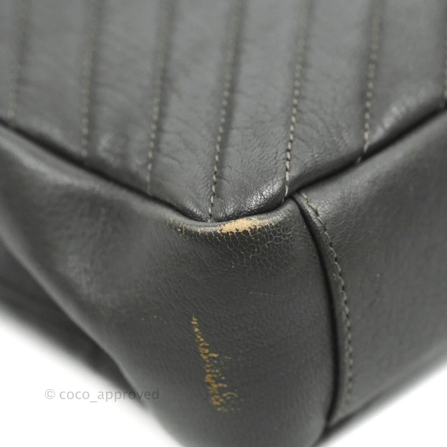 Saint Laurent Chevron Medium College Grey Chain Bag Ruthenium Hardware