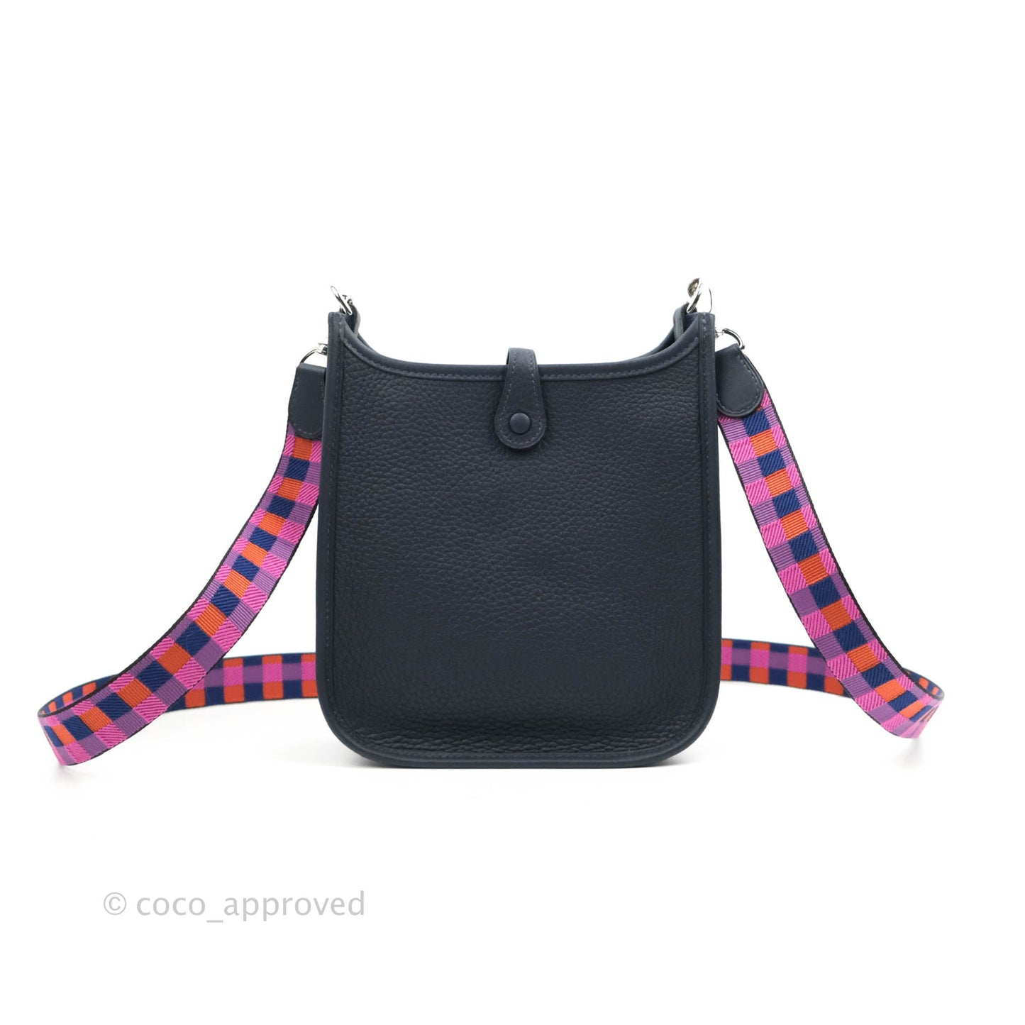 Hermès Clemence Mini Evelyne TPM Navy Palladium Hardware