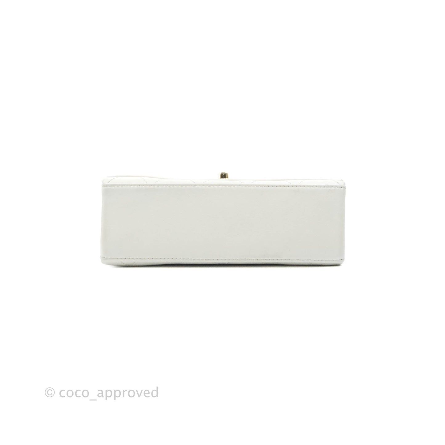 Chanel Flap Bag White Calfskin Gold Hardware 19S