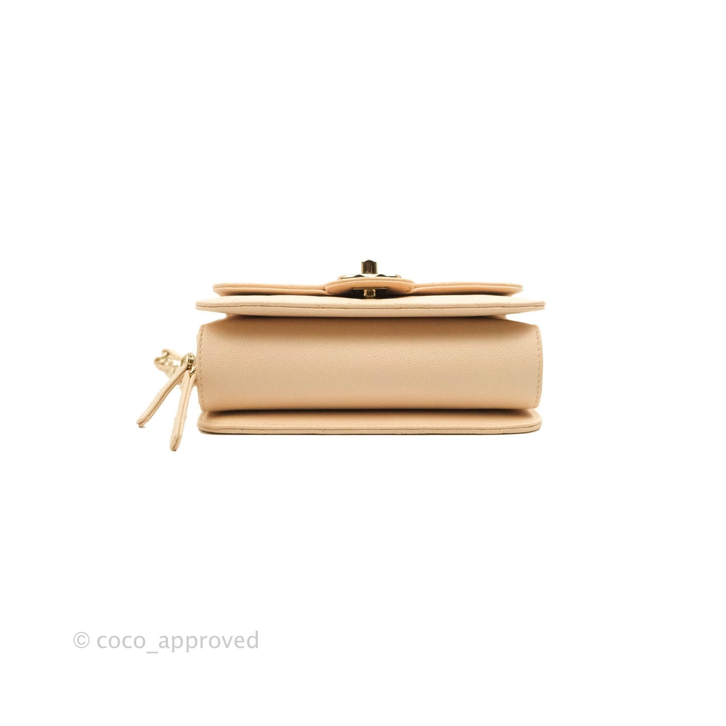 Chanel Quilted Small Like The Wallet Flap Light Beige Caviar Light Gold Hardware 22C