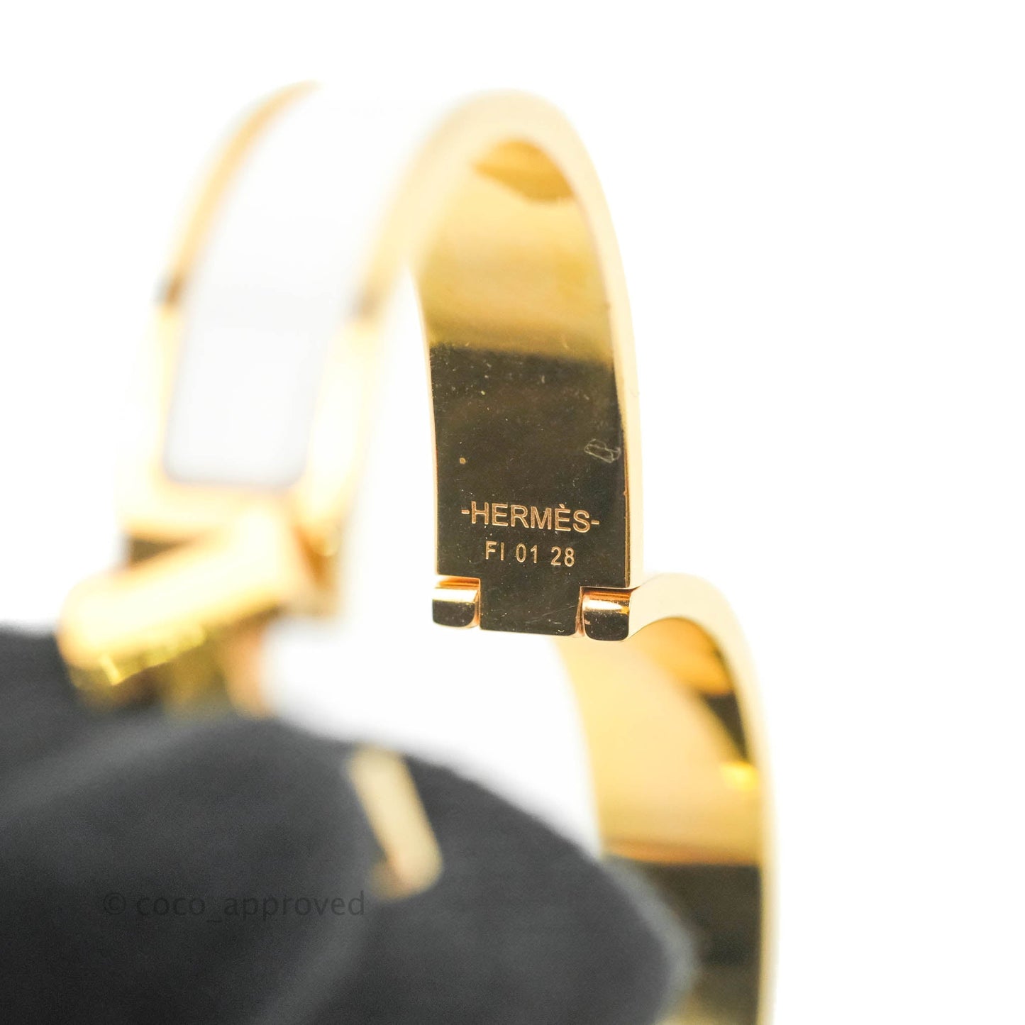 Hermès Clic H Bracelet White Rose Gold PM