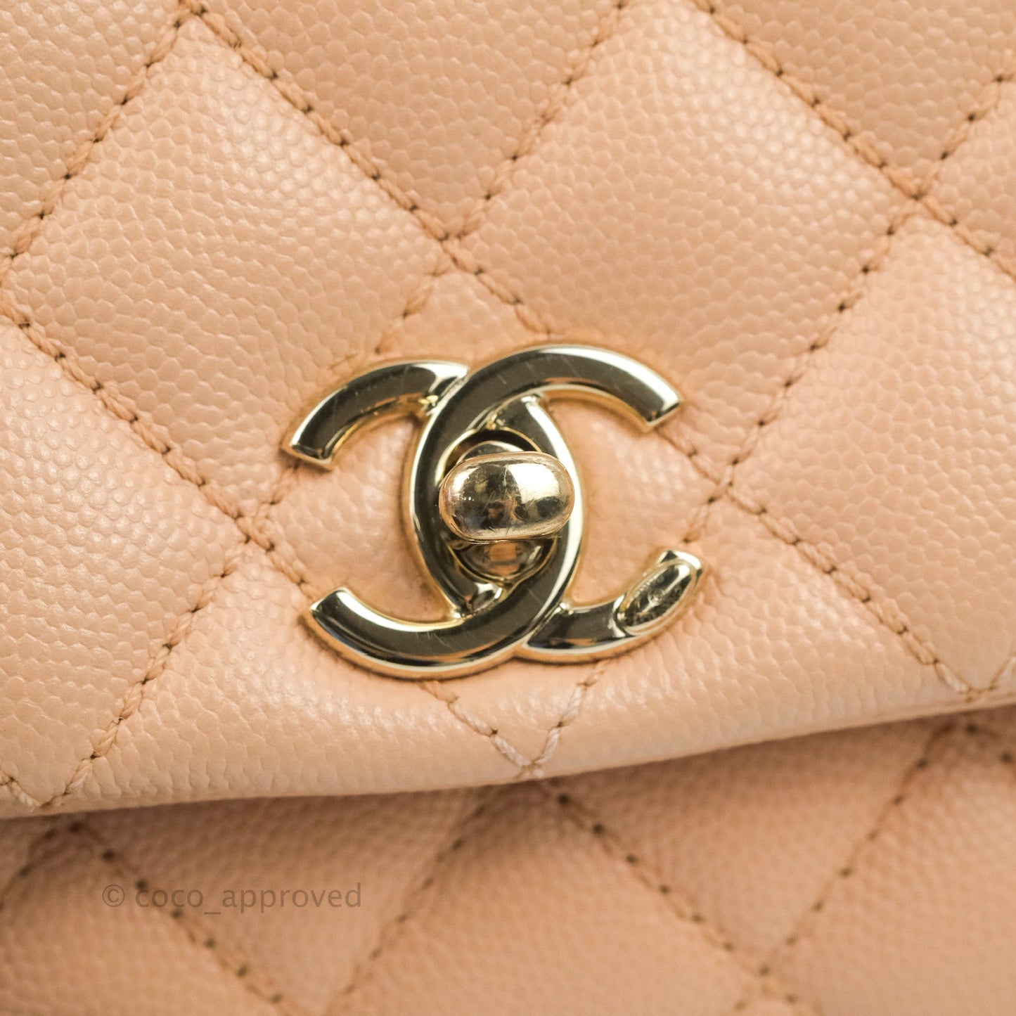 Chanel Mini Coco Handle Quilted Light Pink Caviar Gold Hardware