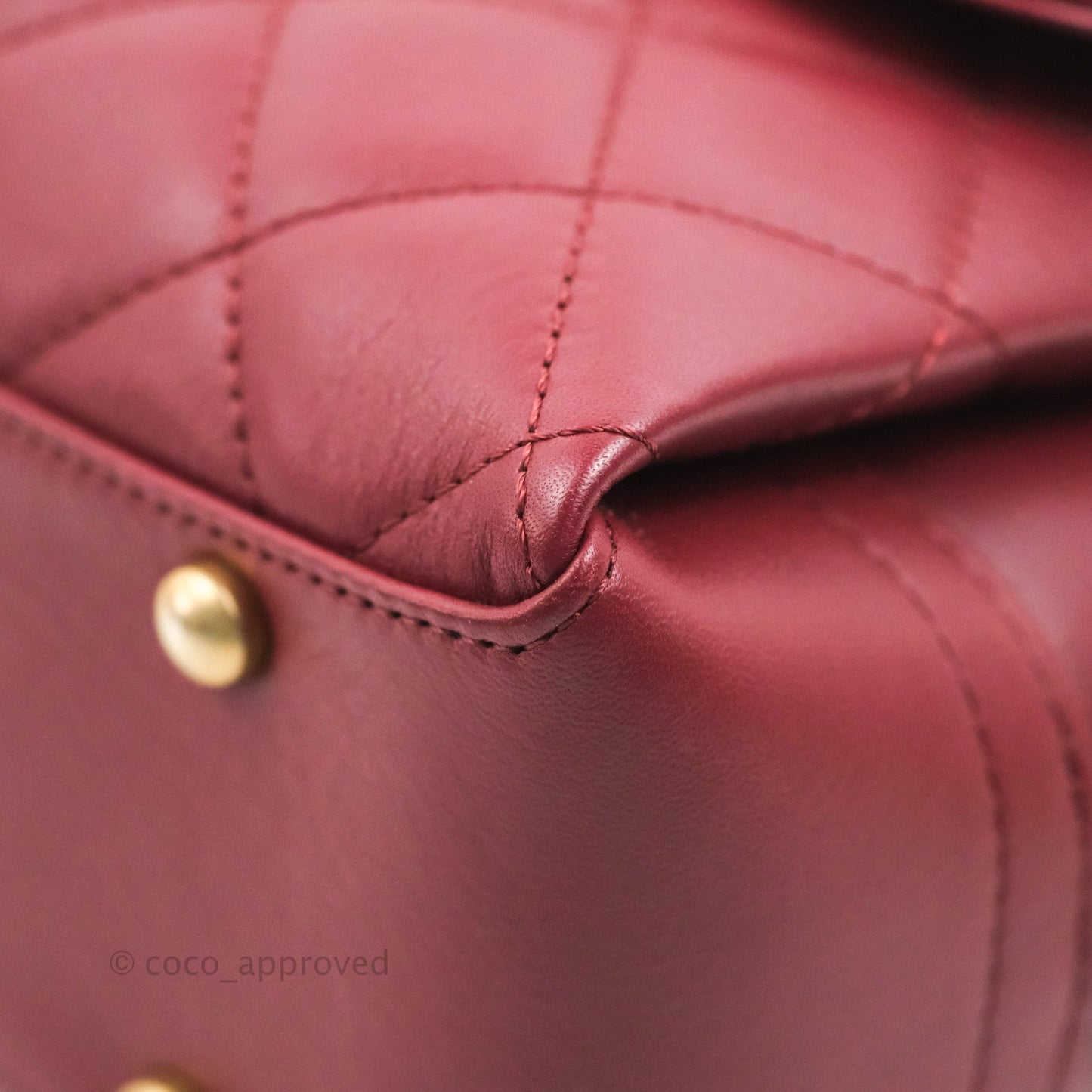 Chanel Flap Bag Dark Red Calfskin Aged Gold Hardware