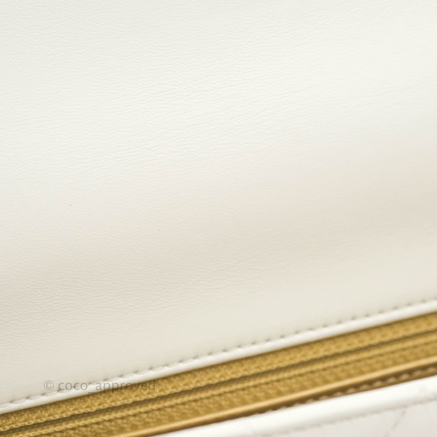 Chanel Mini Rectangular Pearl Crush Quilted White Lambskin Aged Gold Hardware