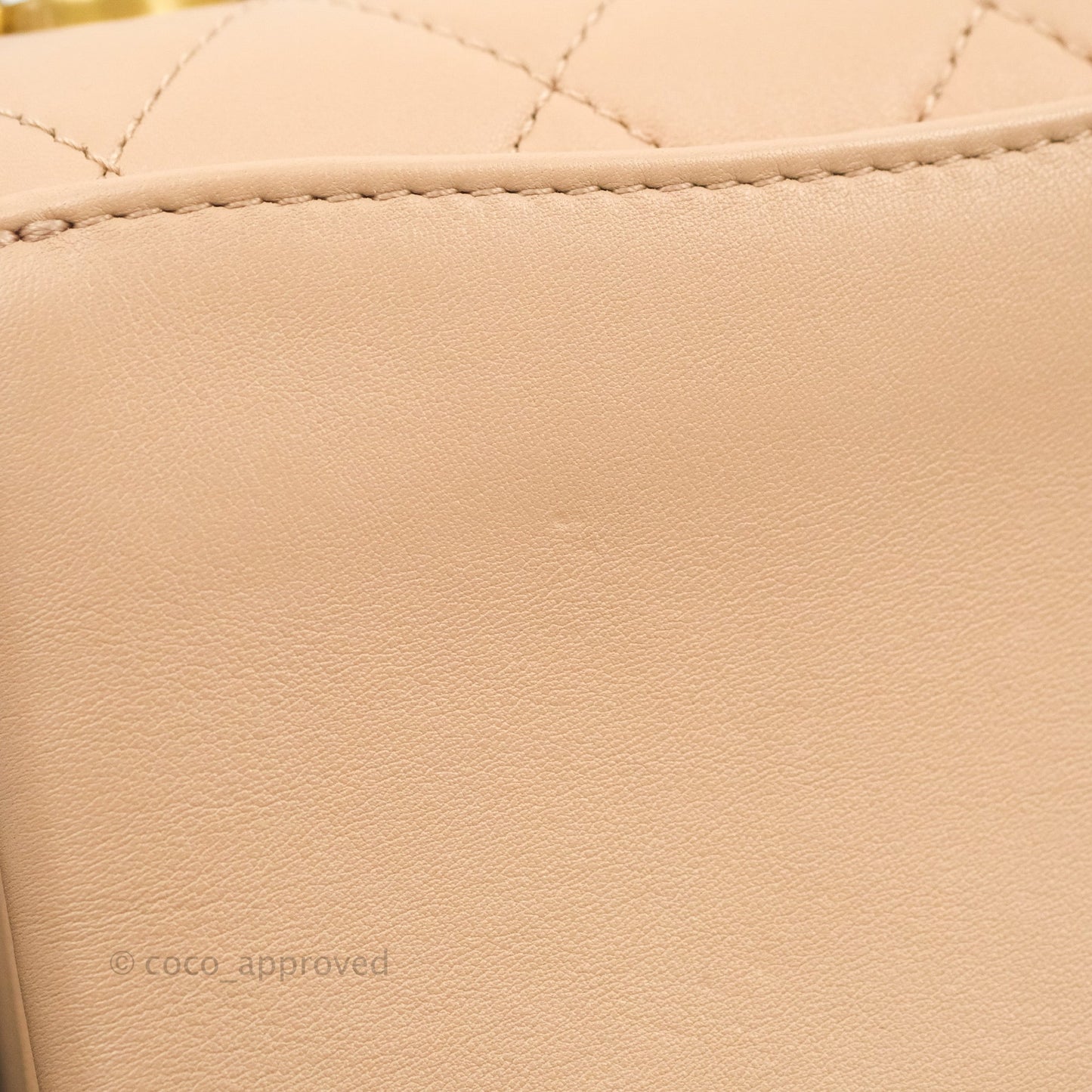 Chanel Pearl Chain Bag Pink Calfskin Aged Gold Hardware